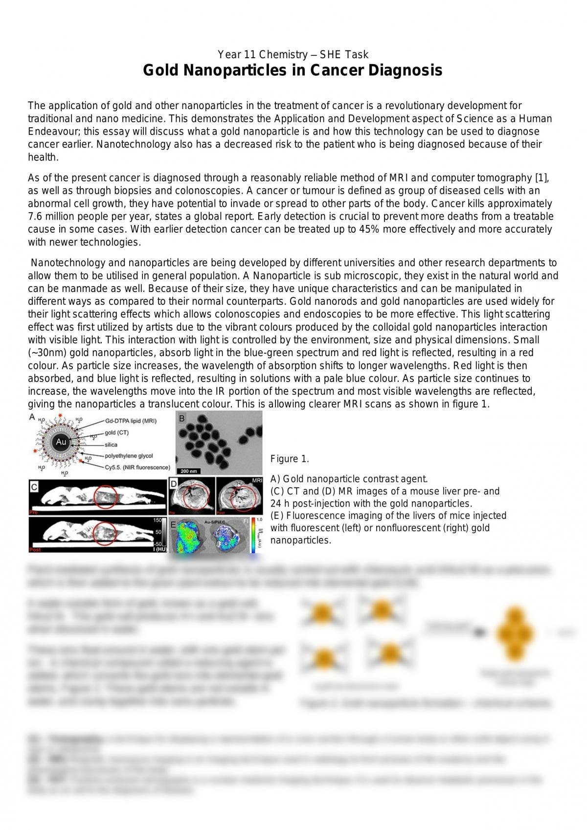 Gold Nanoparticles in cancer diagnosis - Page 1