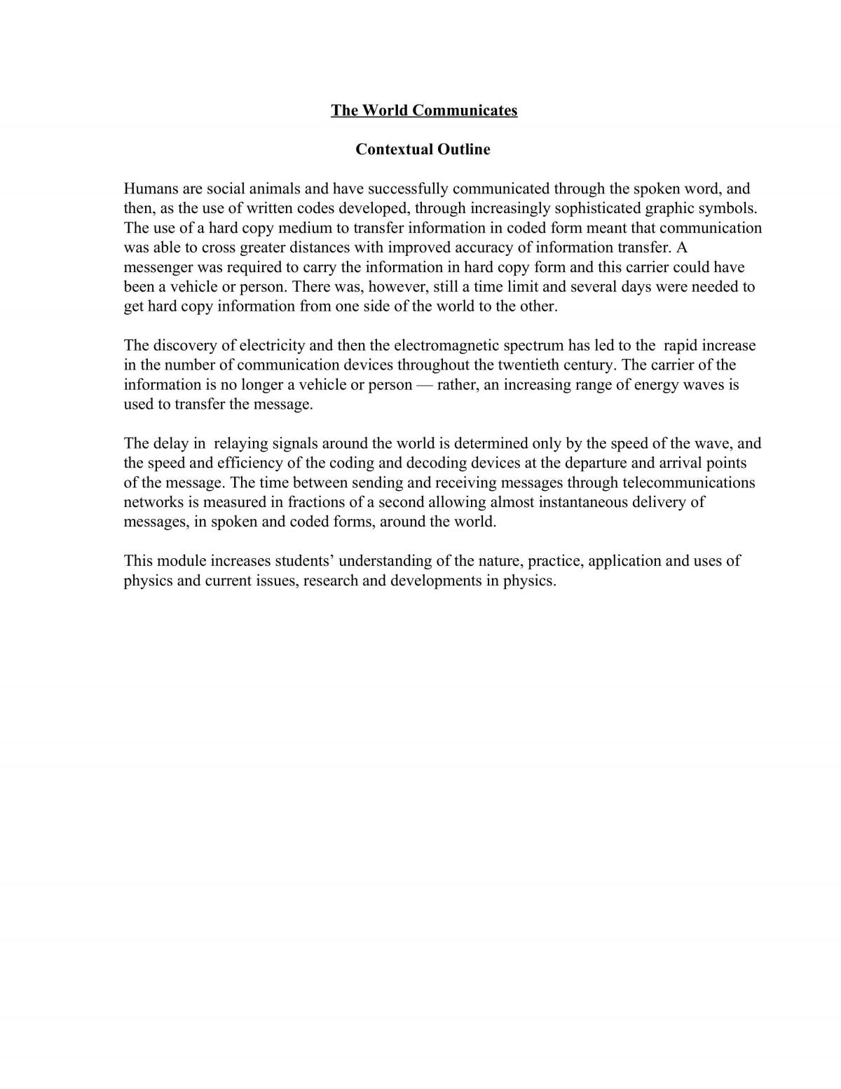 World Communicates notes - Page 1