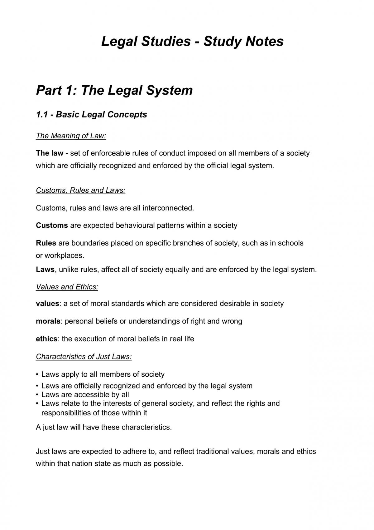 how to write legal studies essay