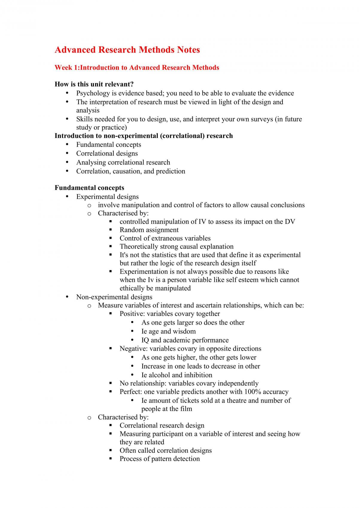 Complete study Exams Notes of  Advanced Research Method - Page 1