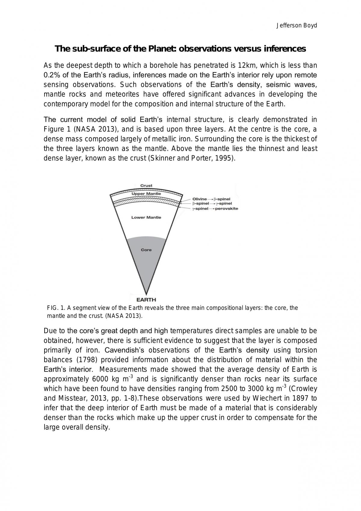 Essay #2 - Earth's Internal Structure - Page 1