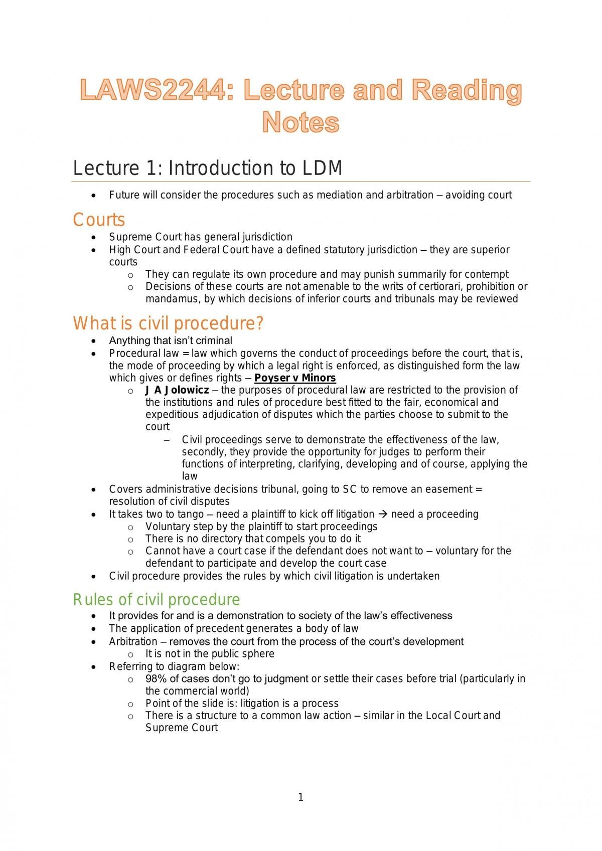 Lecture and reading notes - Page 1