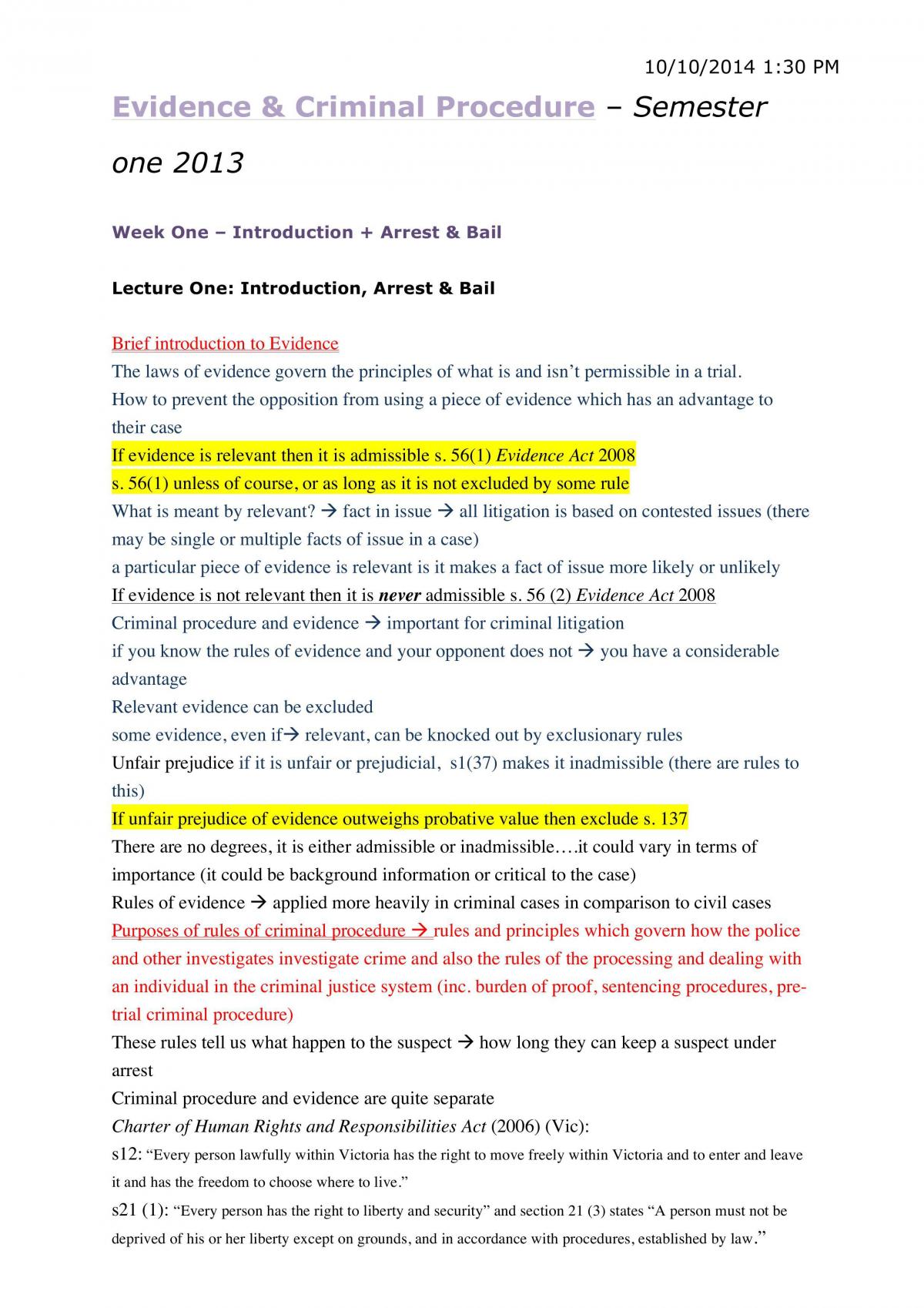 LAW2ECP Study Notes - Page 1