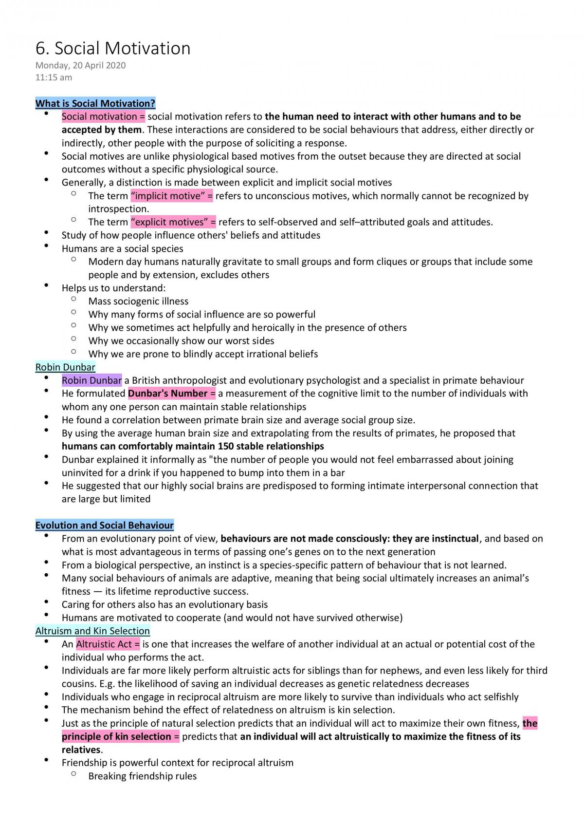 Social Psychology Notes - Page 1