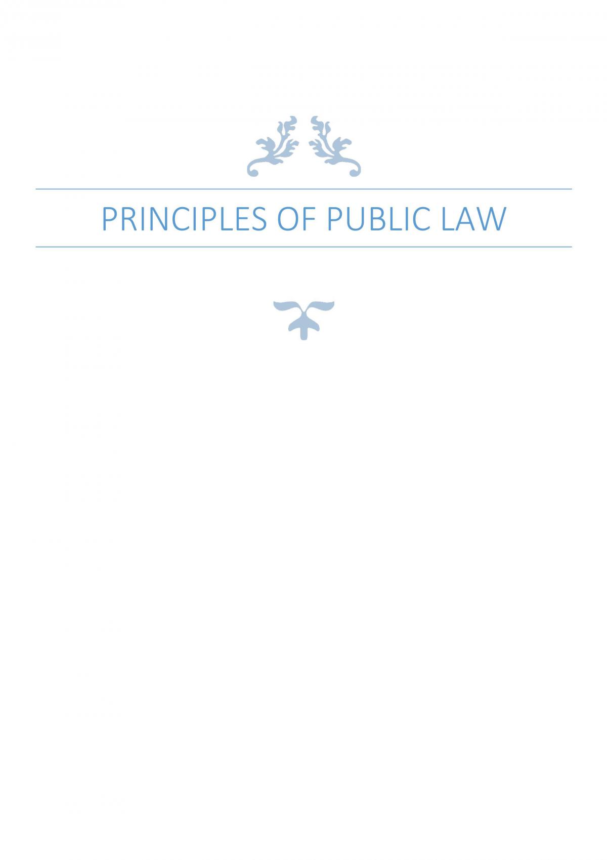 Principles of Public Law Exam Notes - Page 1