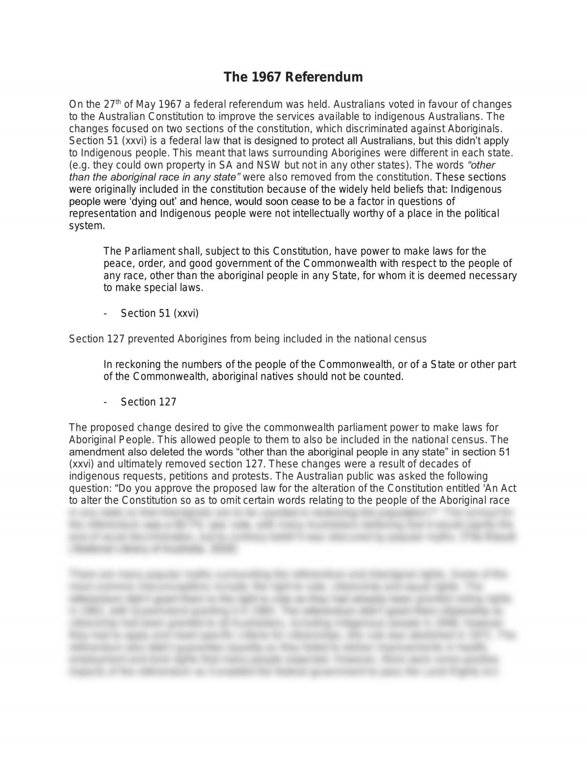 Indigenous Rights Reflection Task - Page 1