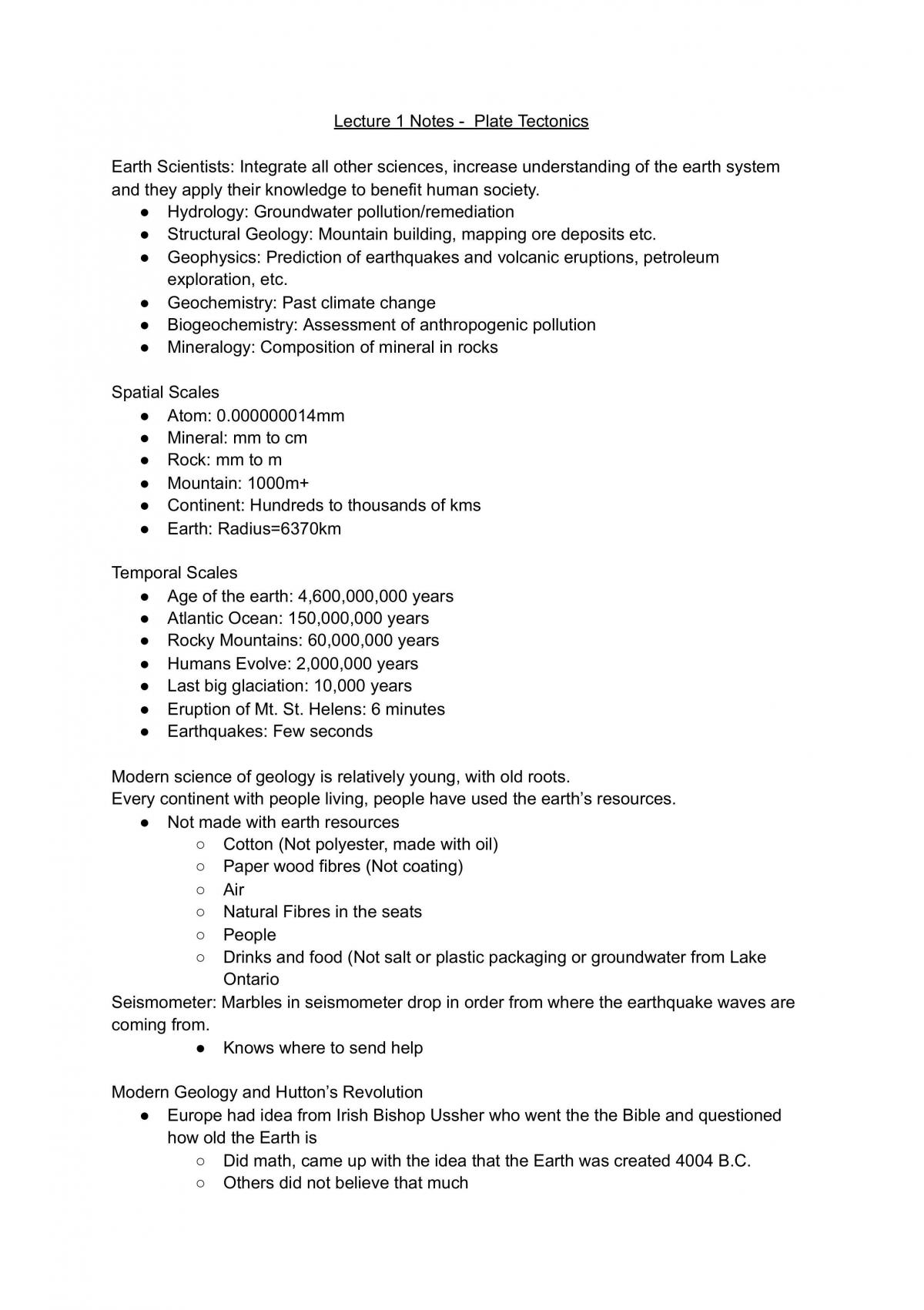 EARTHSC 1G03 Study Notes - Page 1