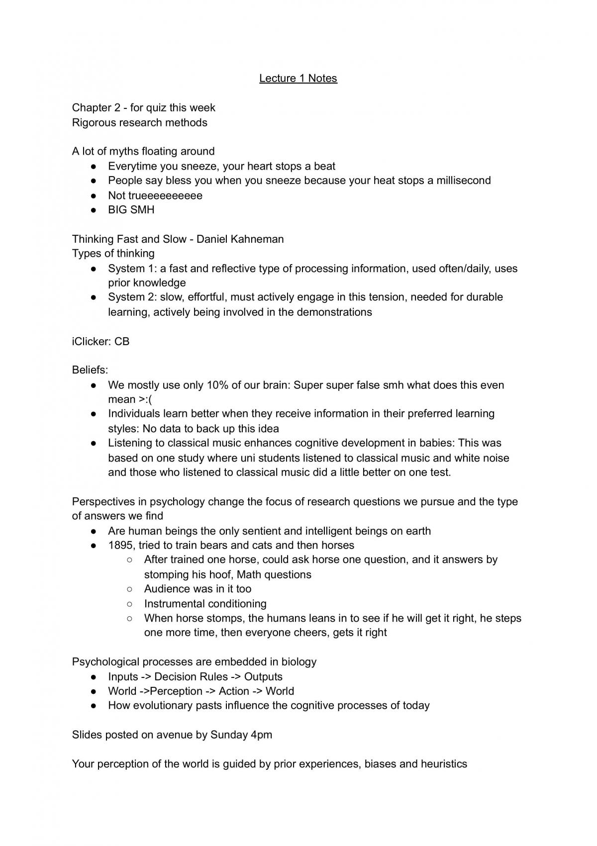 PSYCH 1X03 Study Notes - Page 1