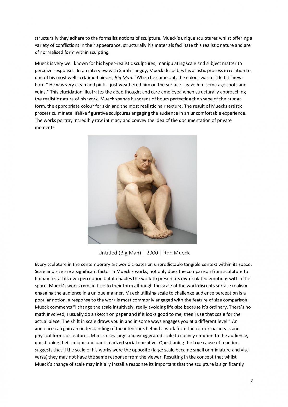 Visusal arts essay - Ron Mueck  - Page 2