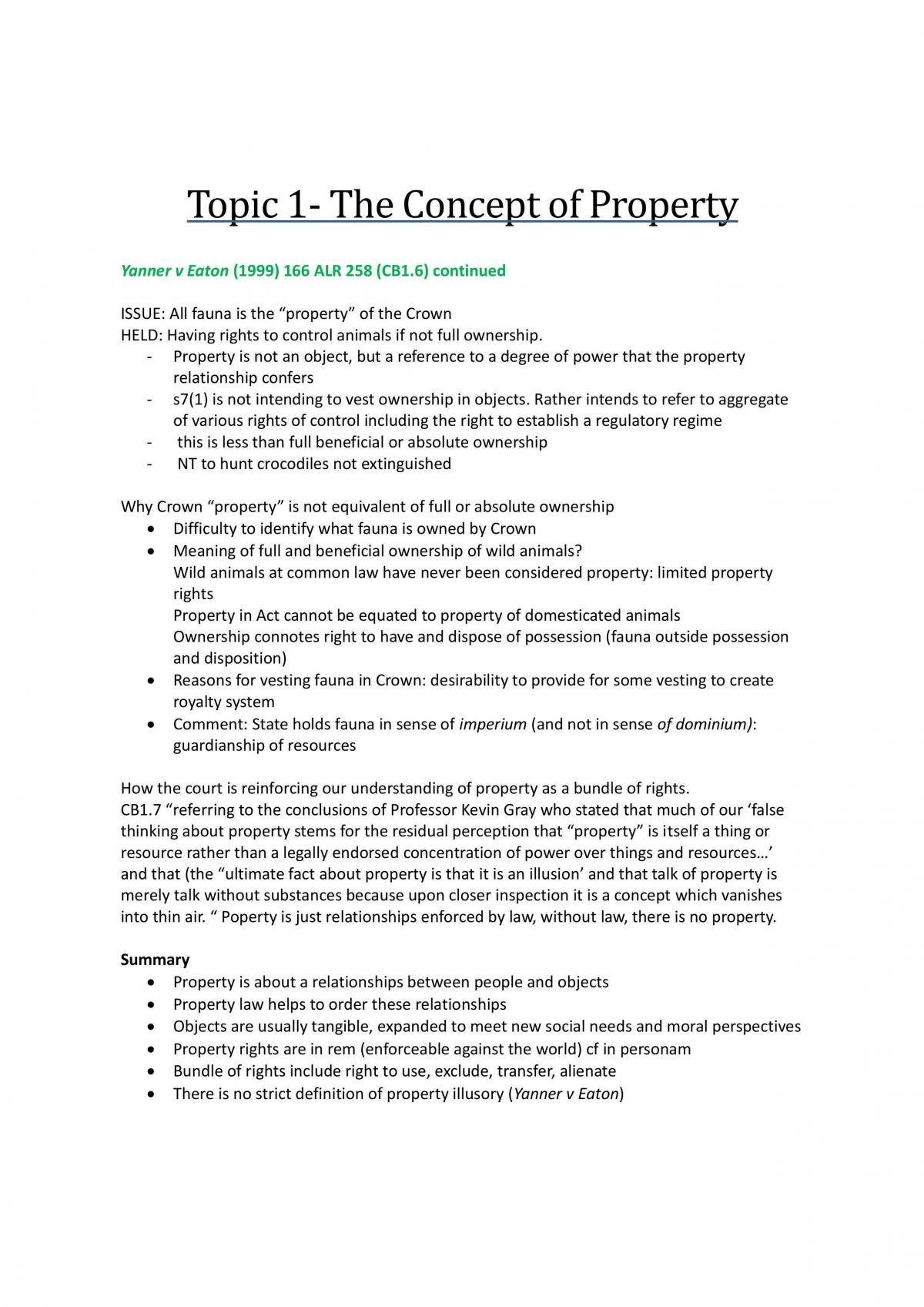 Property Law Notes - Page 1