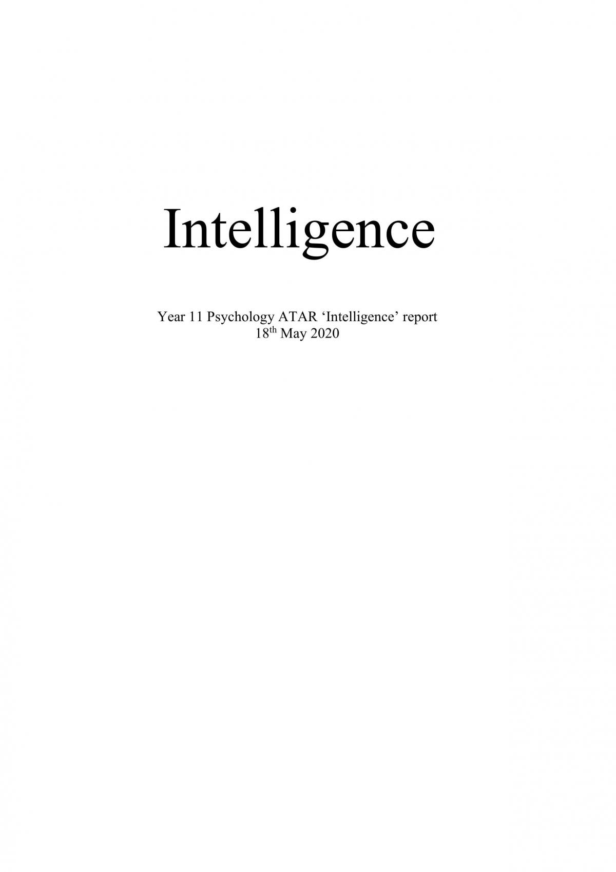 Intelligence Report - Page 1