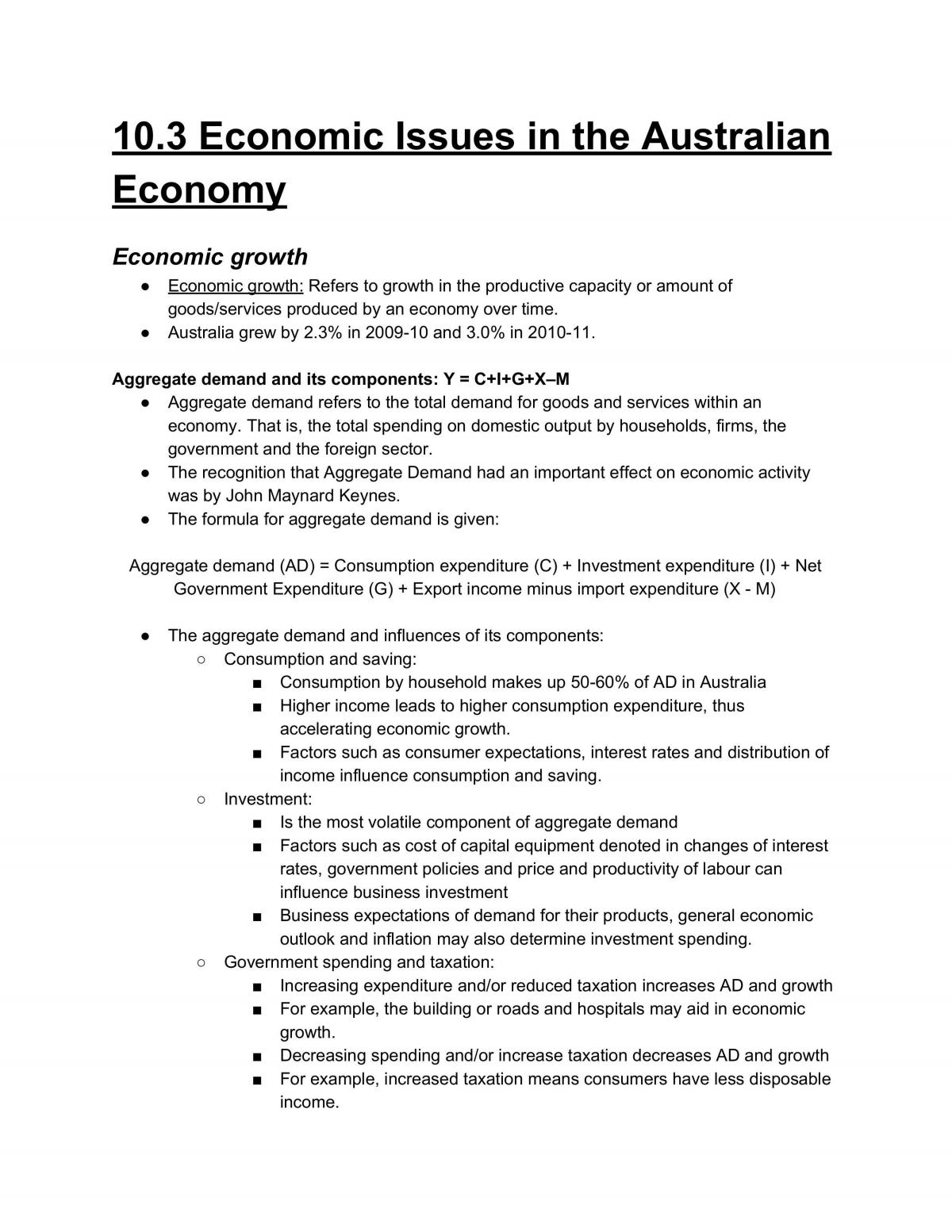 Economic Issues in the Australian Economy  - Page 1