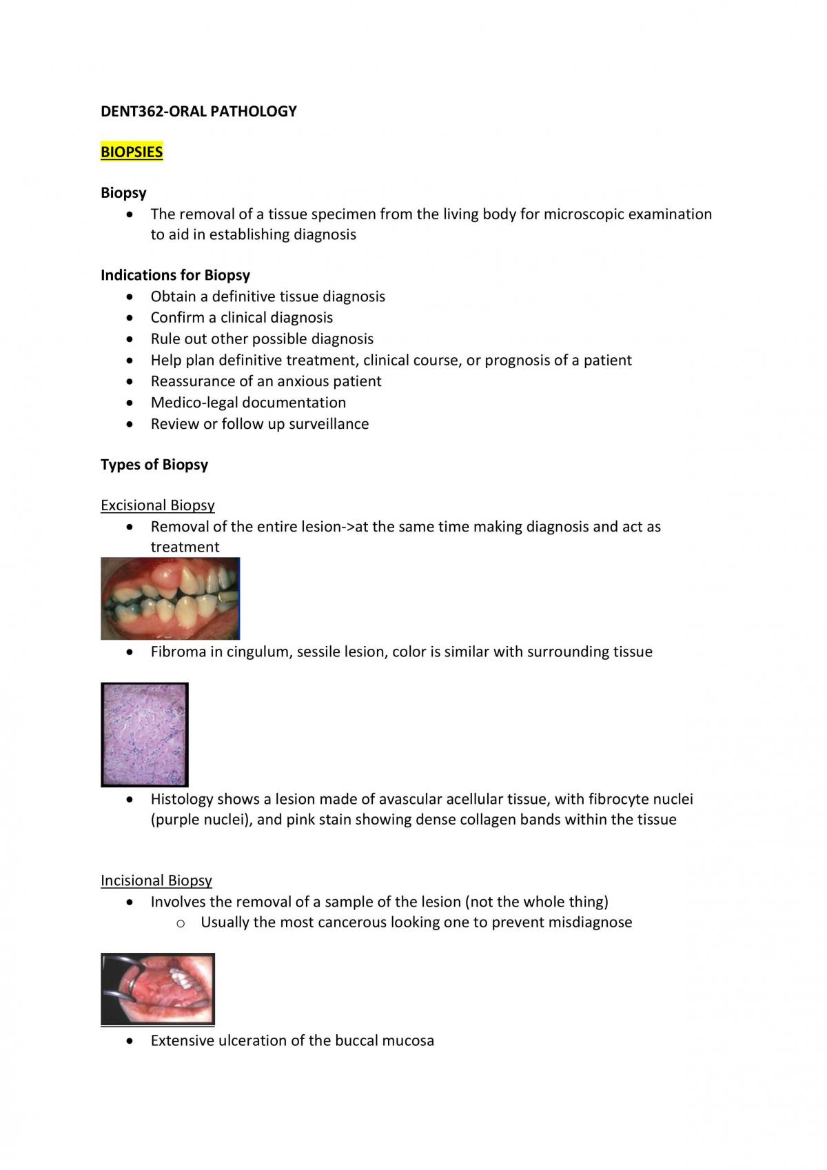 DENT362 Oral Pathology Complete Study Notes - Page 1