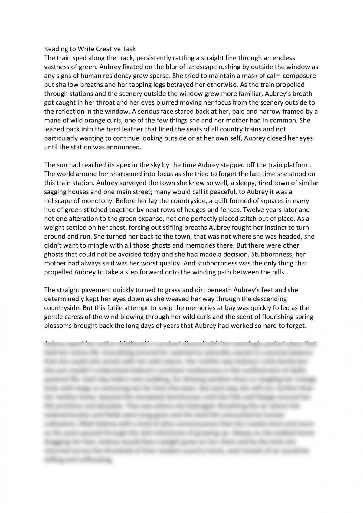 Creative for module Reading to Write  - Page 1
