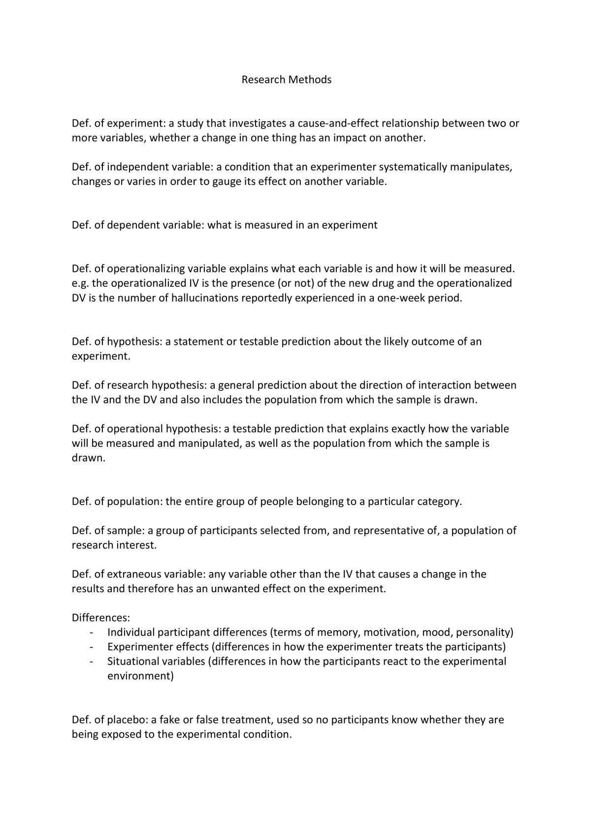 Research Methods Year 11 - Page 1