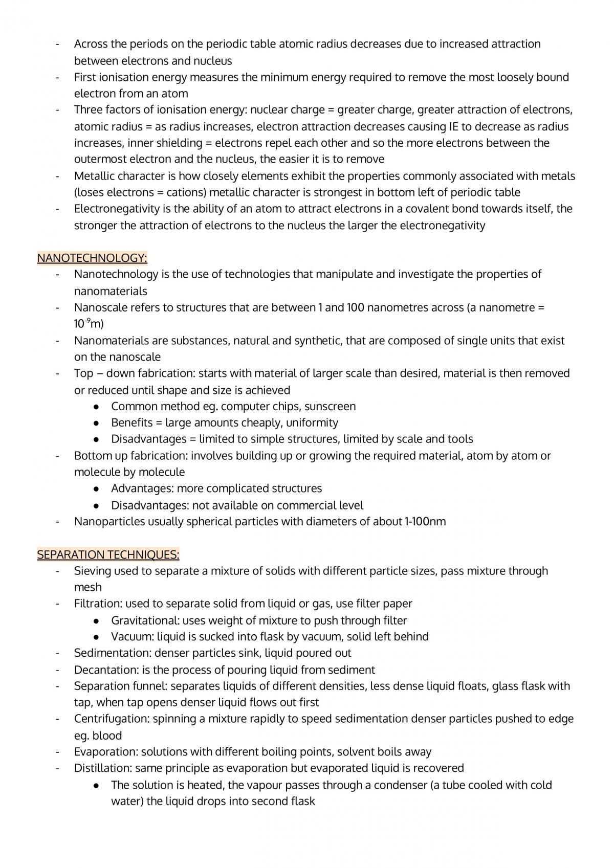 Chemistry Atar Unit 1 and 2 Notes - Page 2