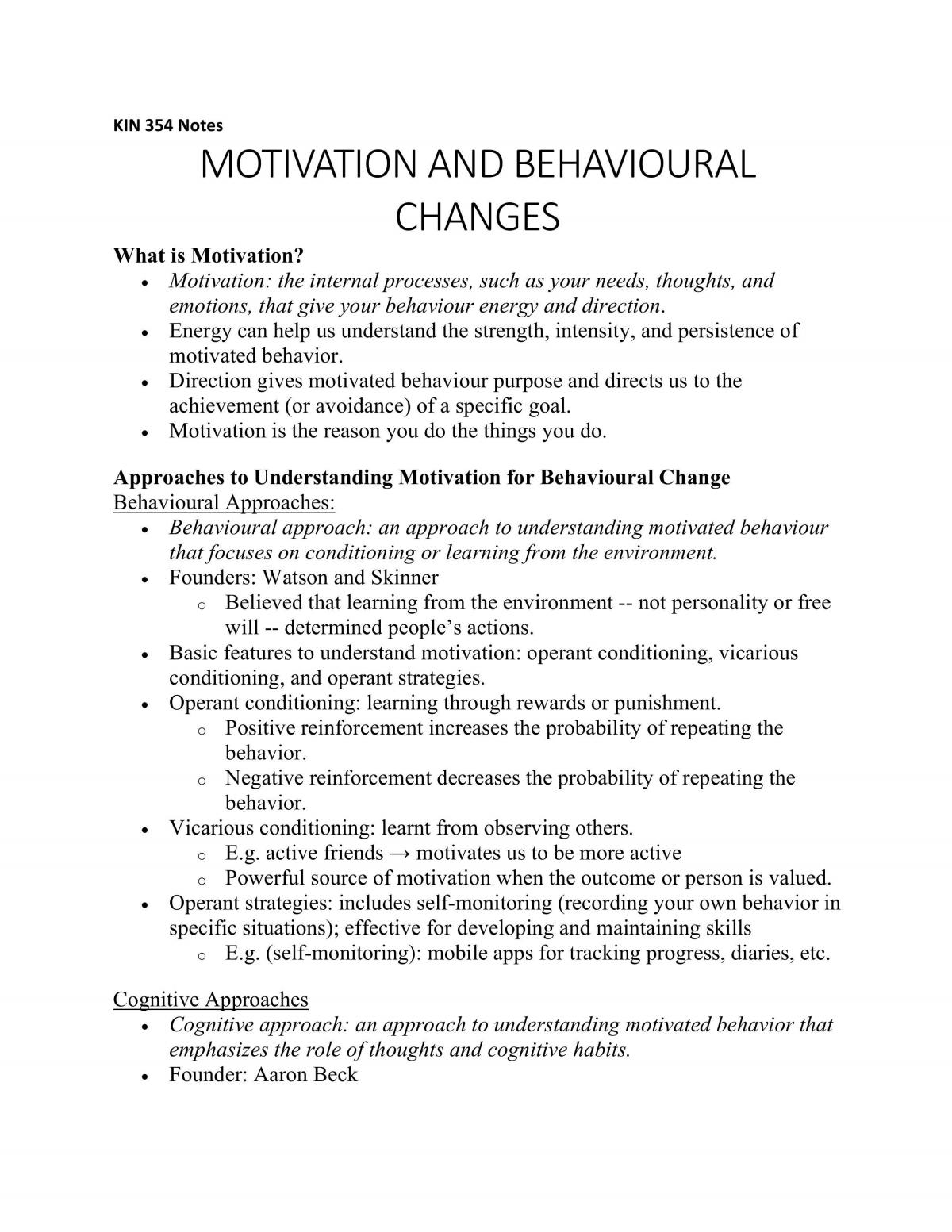 Motivational and Behavioural Changes & Stress, Emotion, and Coping in SE - Page 1
