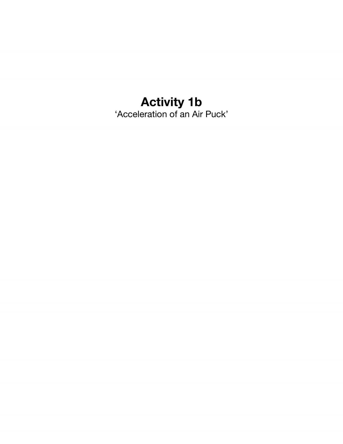 The Acceleration of an Air Puck - Page 1