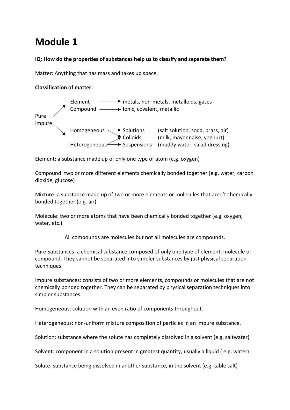 HSC Chemistry Module1 Summary Notes - Page 1