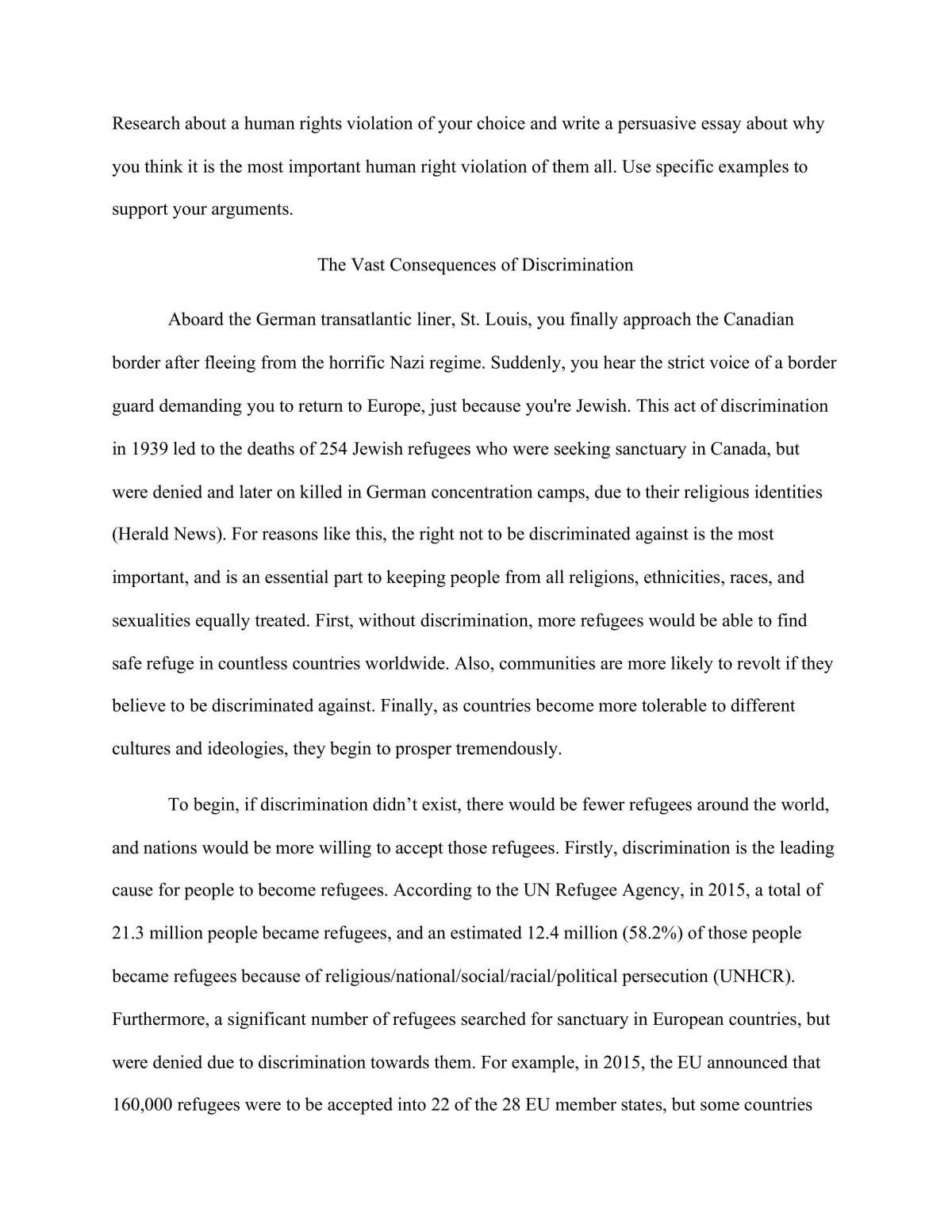 argumentative essay about discrimination in the philippines