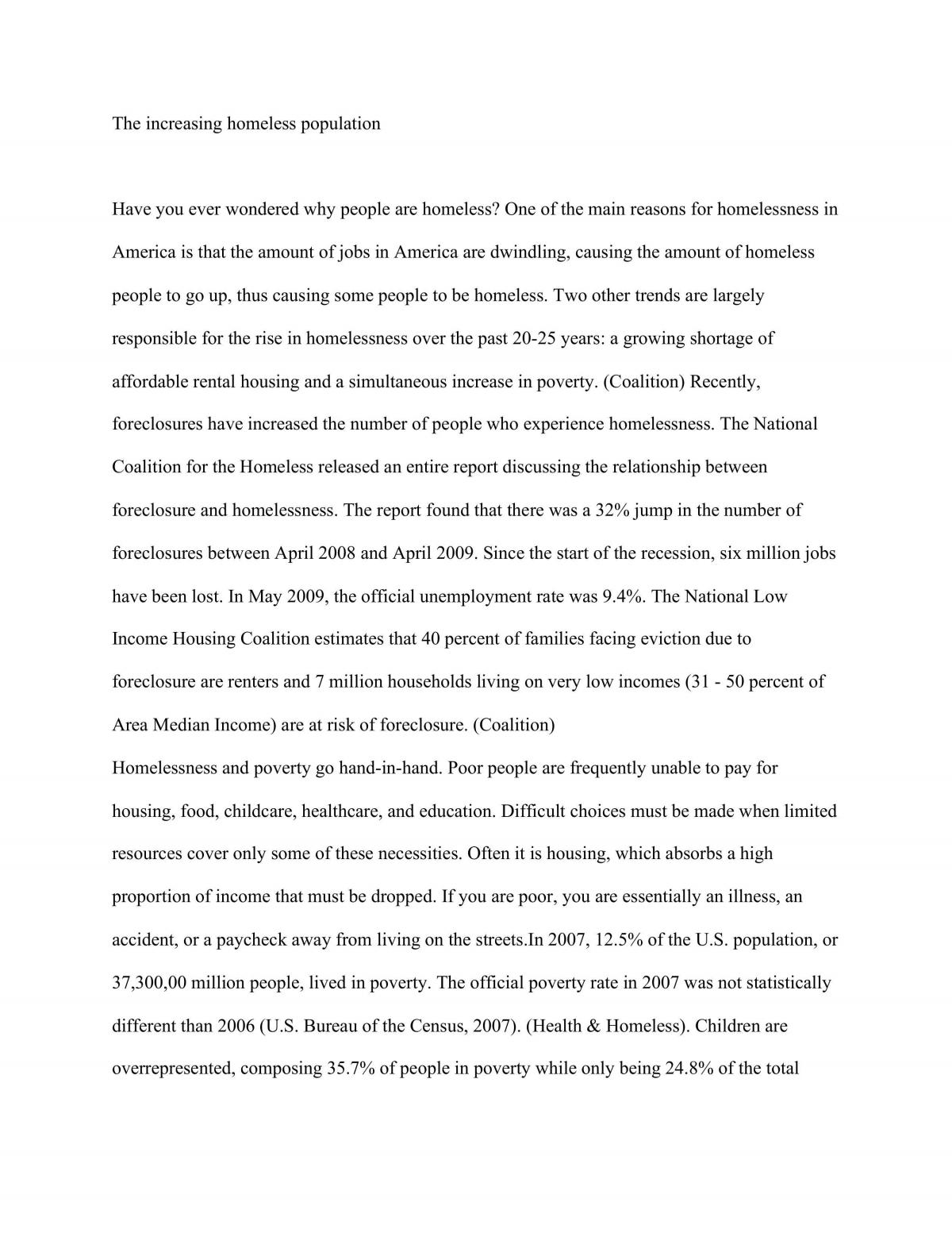 The increasing homeless population - Page 1