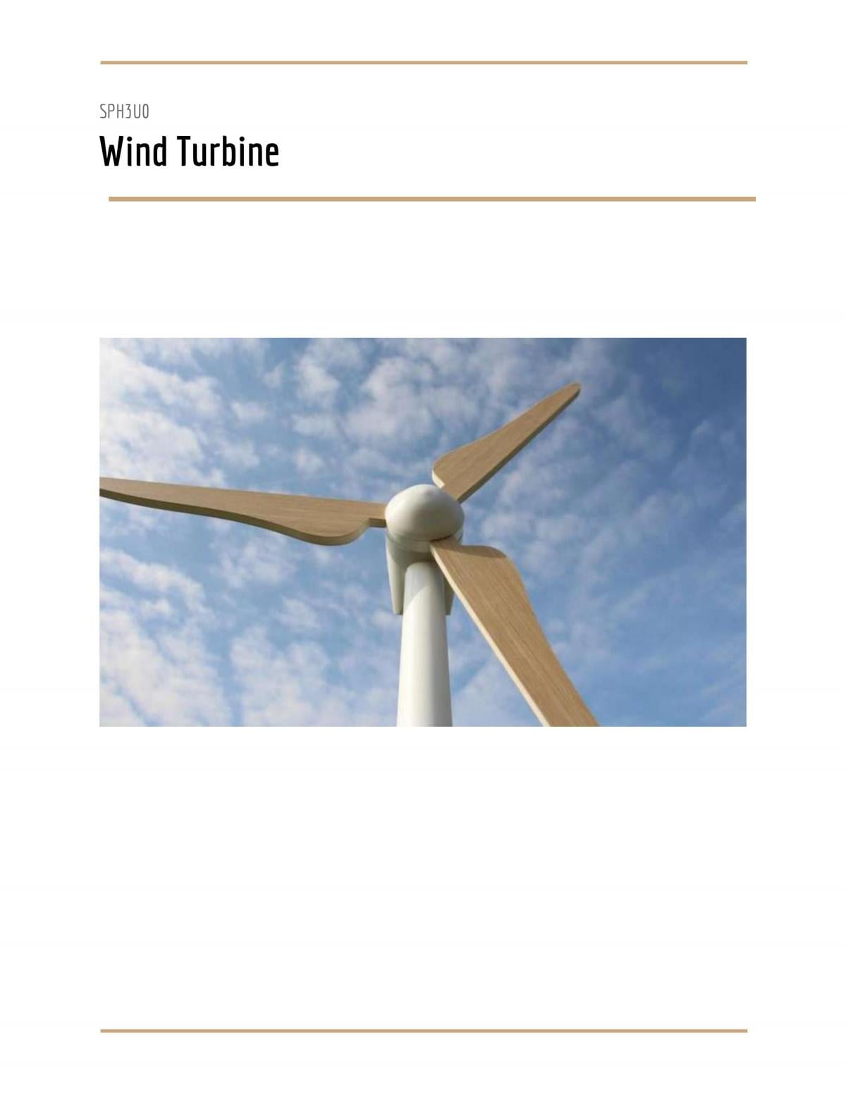 Wind Turbine Project - Page 1