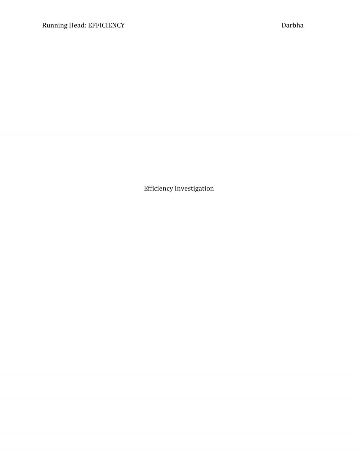 Investigation of Efficiency  - Page 1