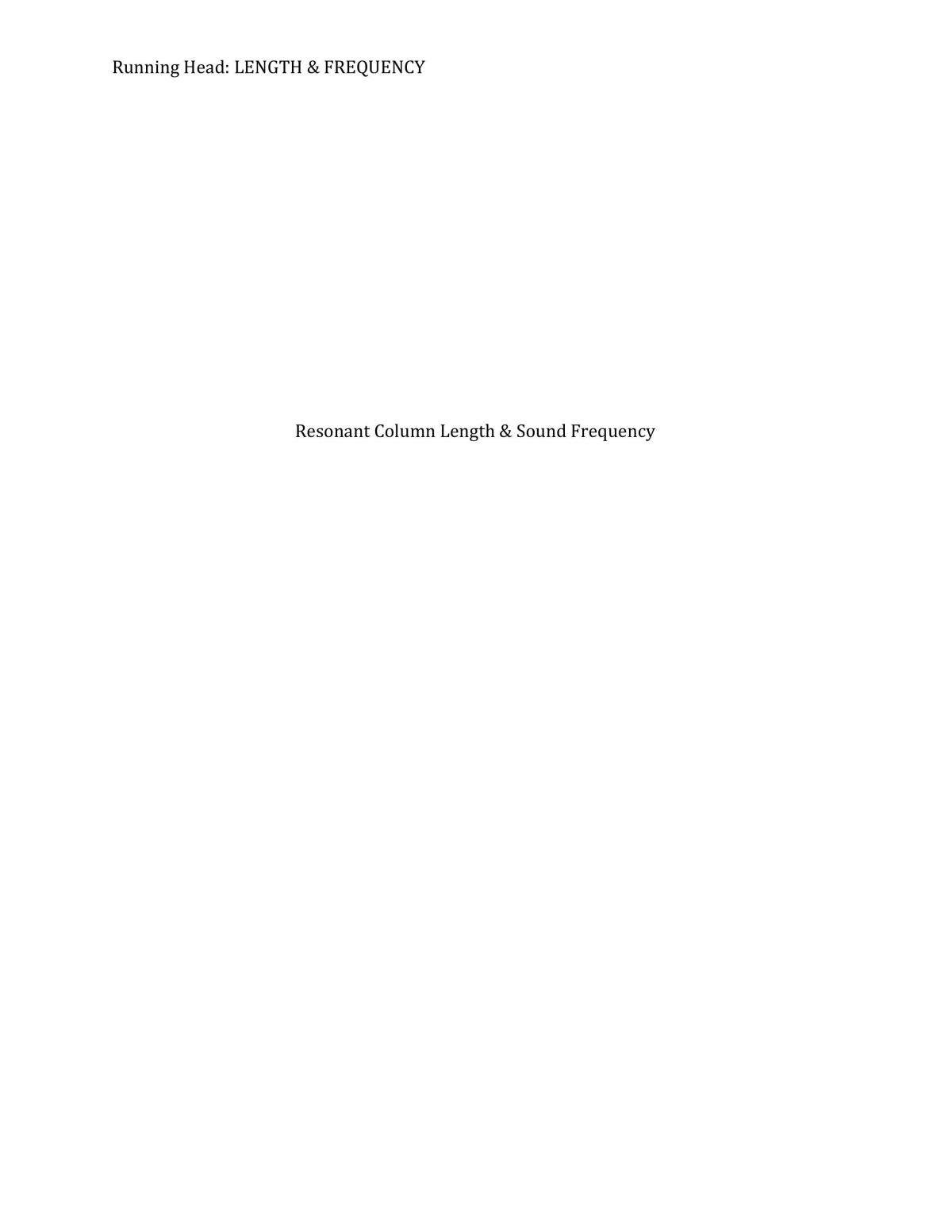 Resonant Column Length & Sound Frequency - Page 1