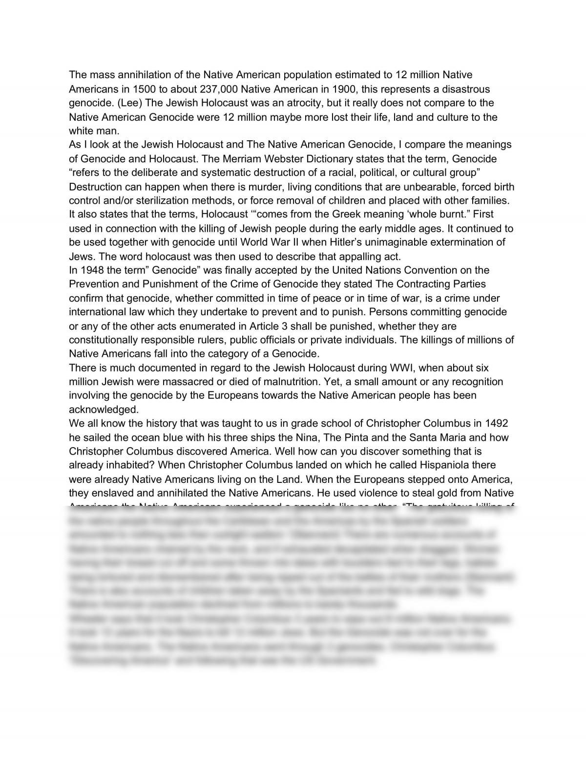 Erasing of Native Americans - Page 1
