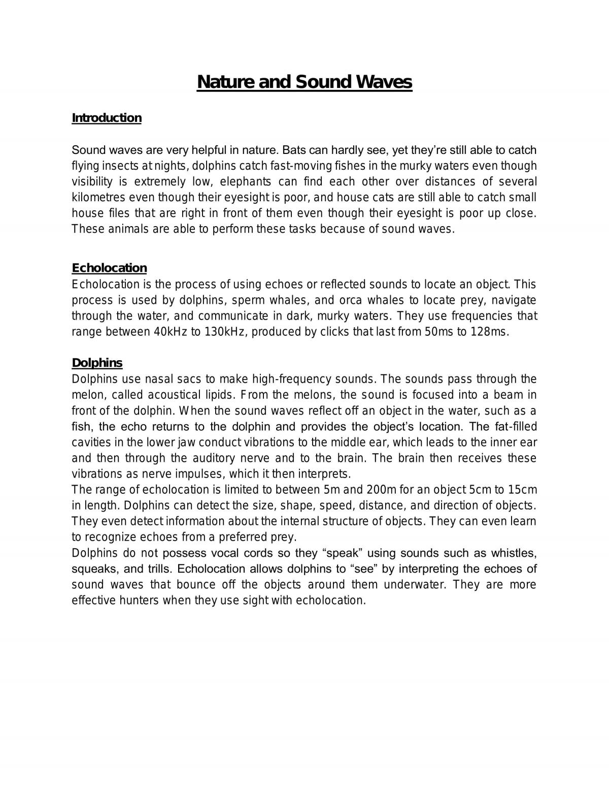 Nature and Sound Waves - Page 1