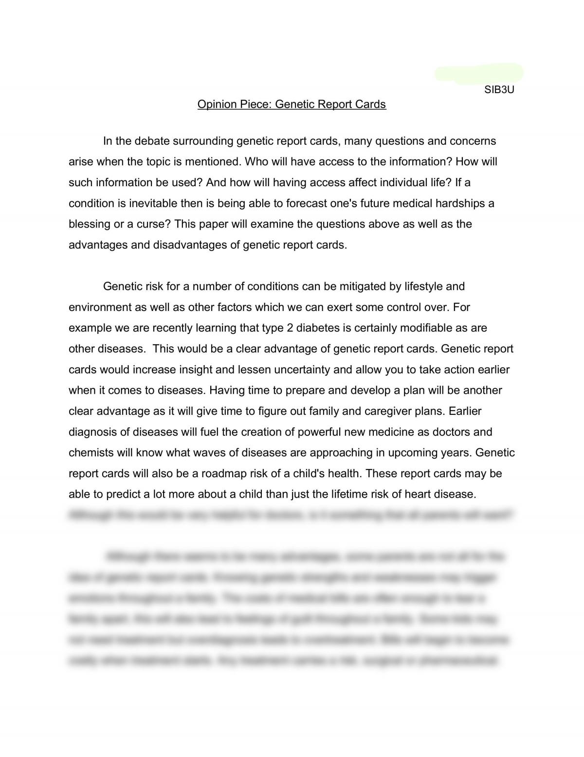 Genetic Report Cards; are they needed??  - Page 1