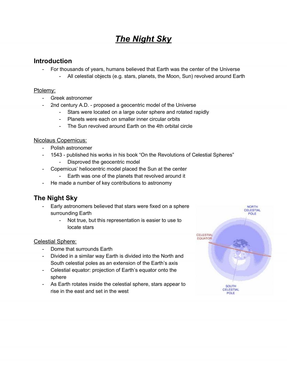 Earth and Space Science Notes - Page 1