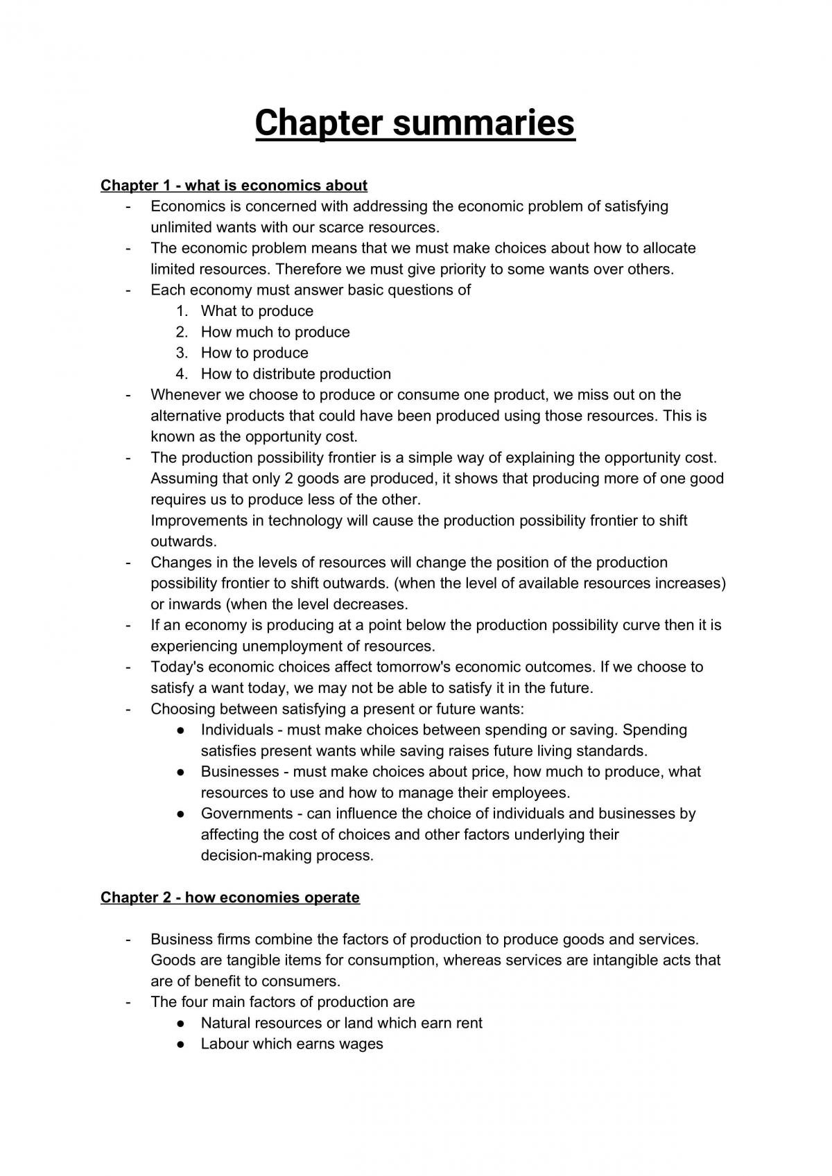 Economics Preliminary Notes - Page 1