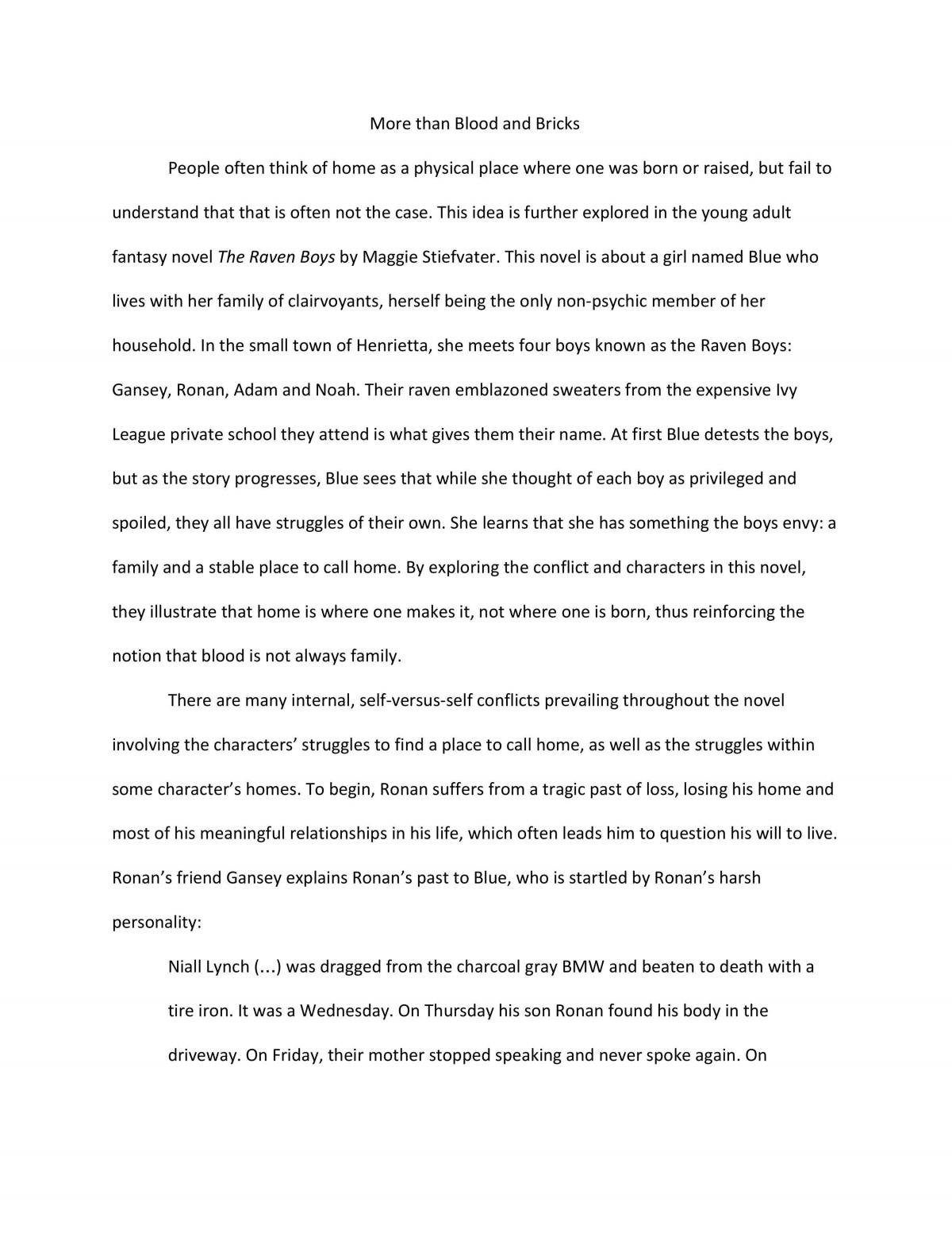 Essay Discussing the Theme of Home in the Novel 