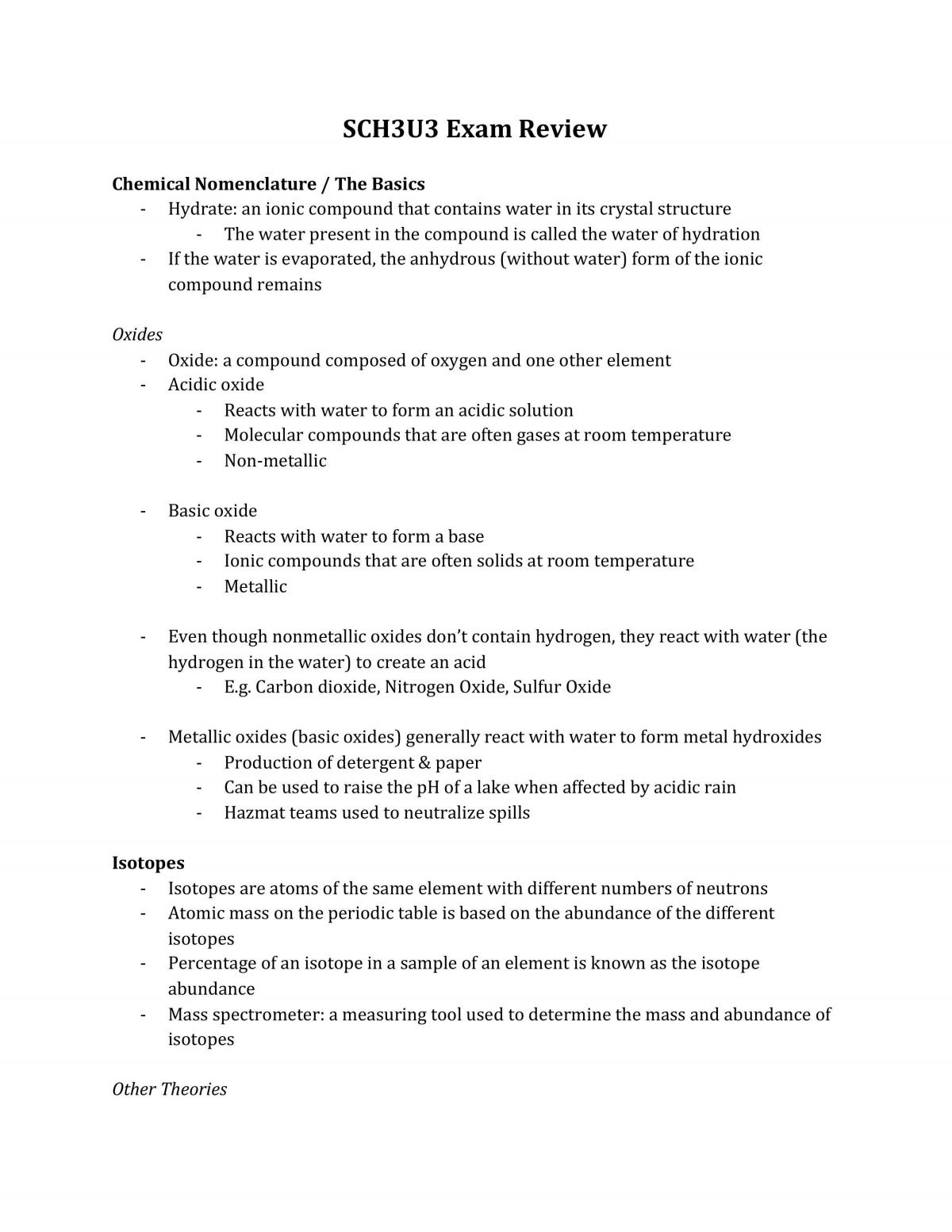 Complete Chemistry Study notes - Page 1