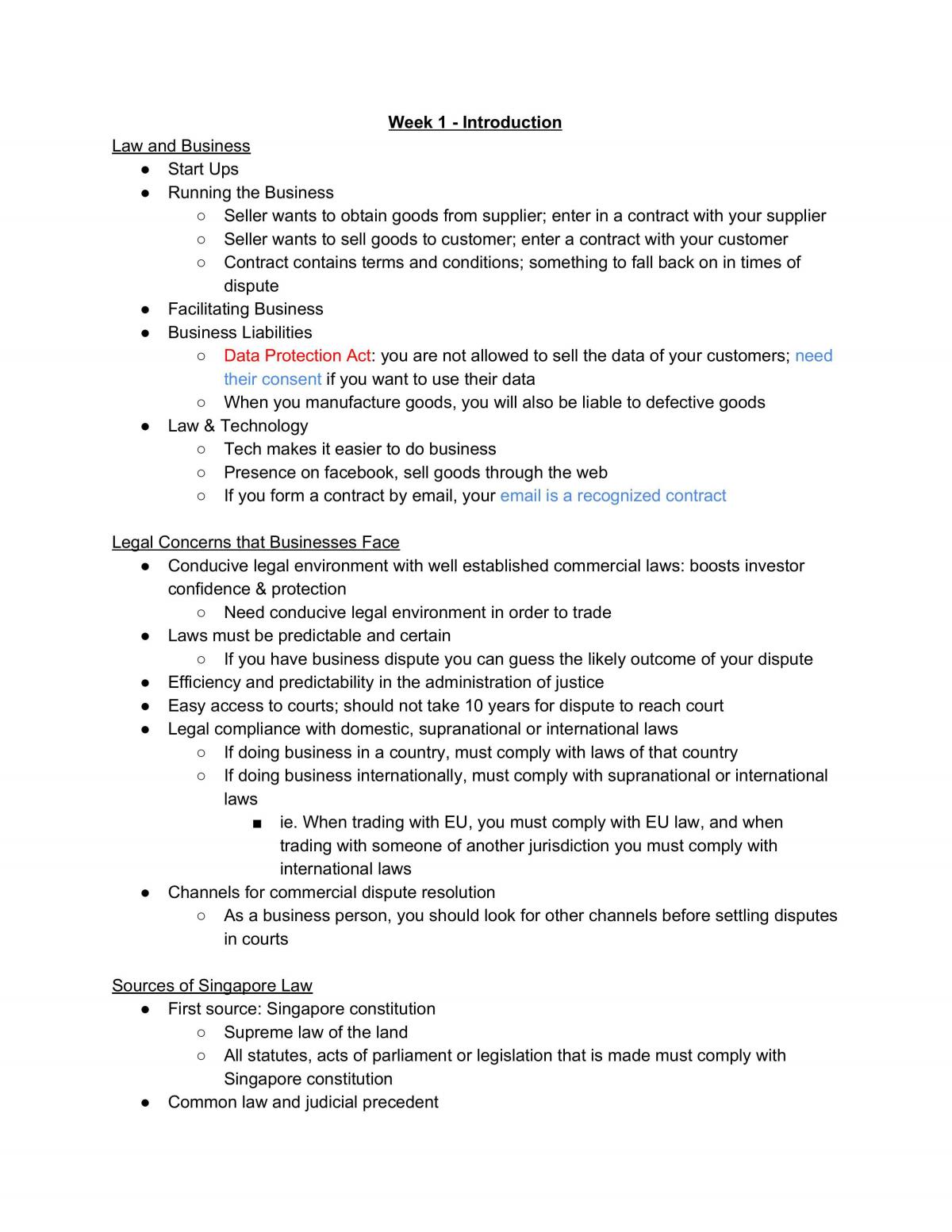 BSP1702 Study Notes  - Page 1