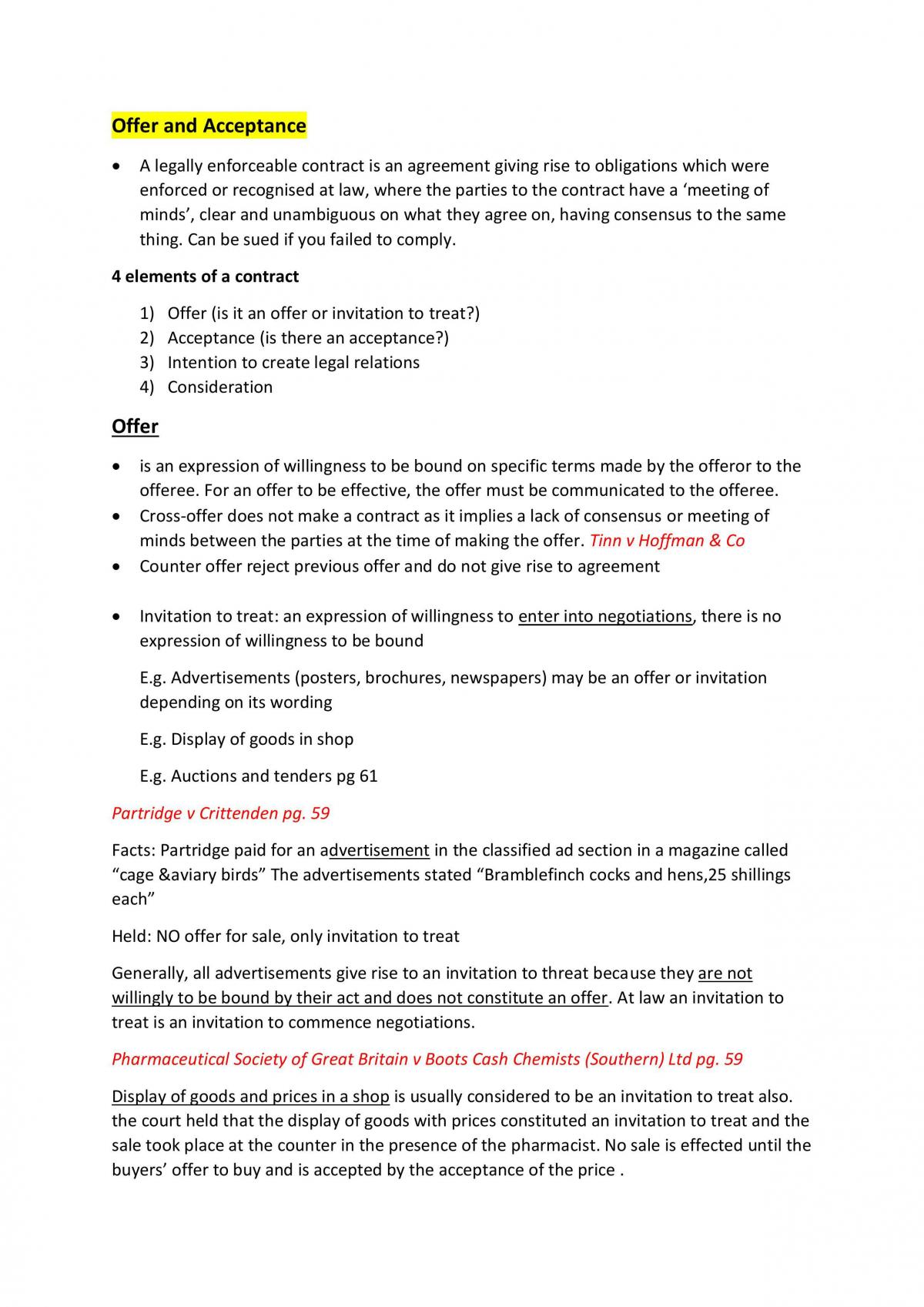 Business Law Study Notes - Page 1