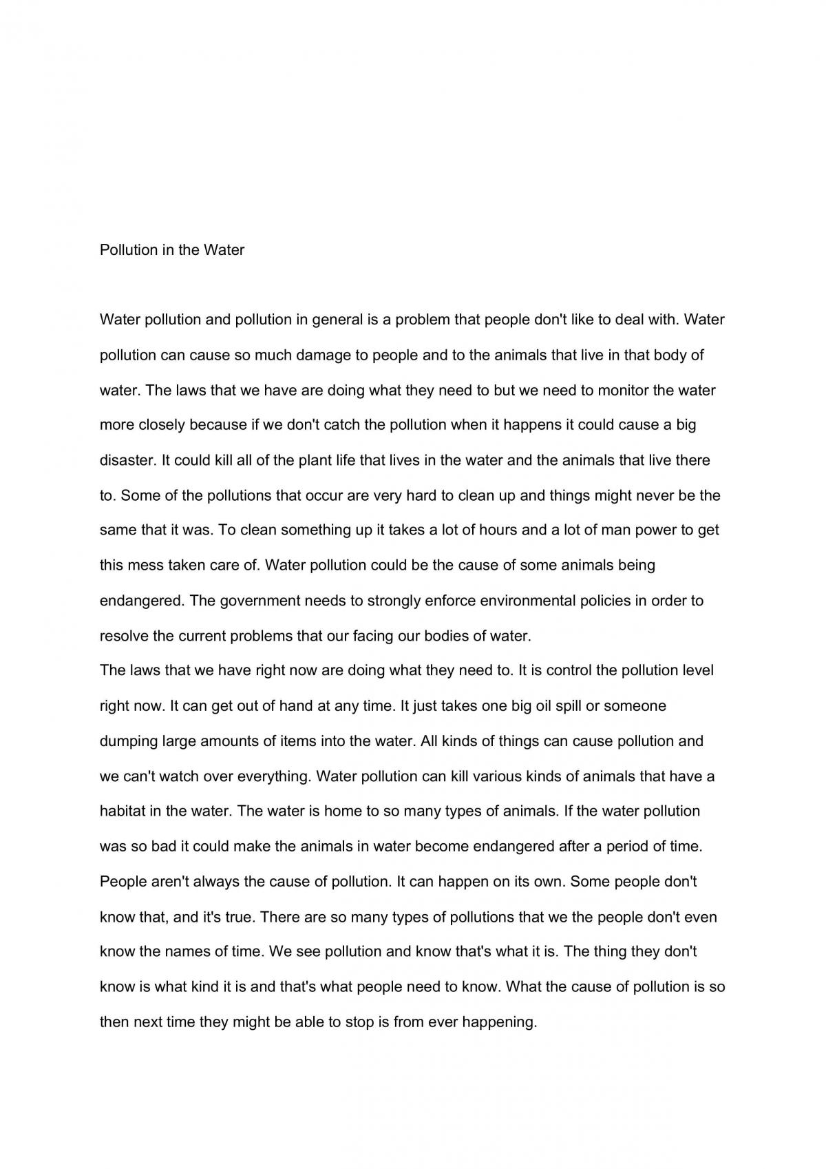 Pollution in the Water - Page 1
