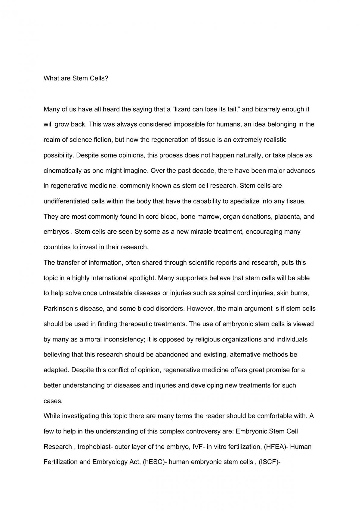 What Are Stem Cells? - Page 1