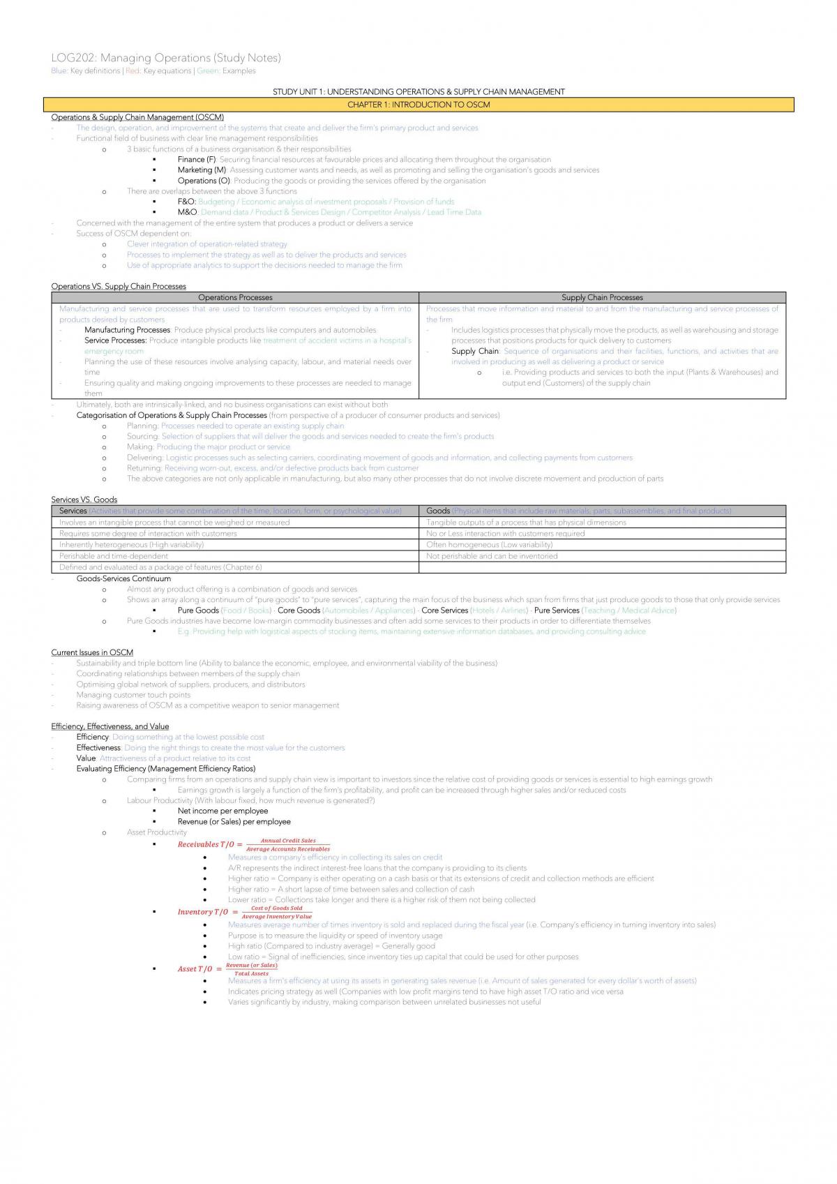 LOG202 - Managing Operations Notes - Page 1