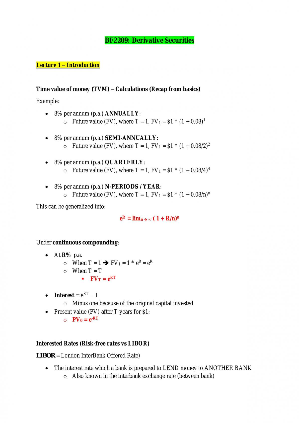 BF2209 - Derivative Securities (Complete Guide) - Page 1
