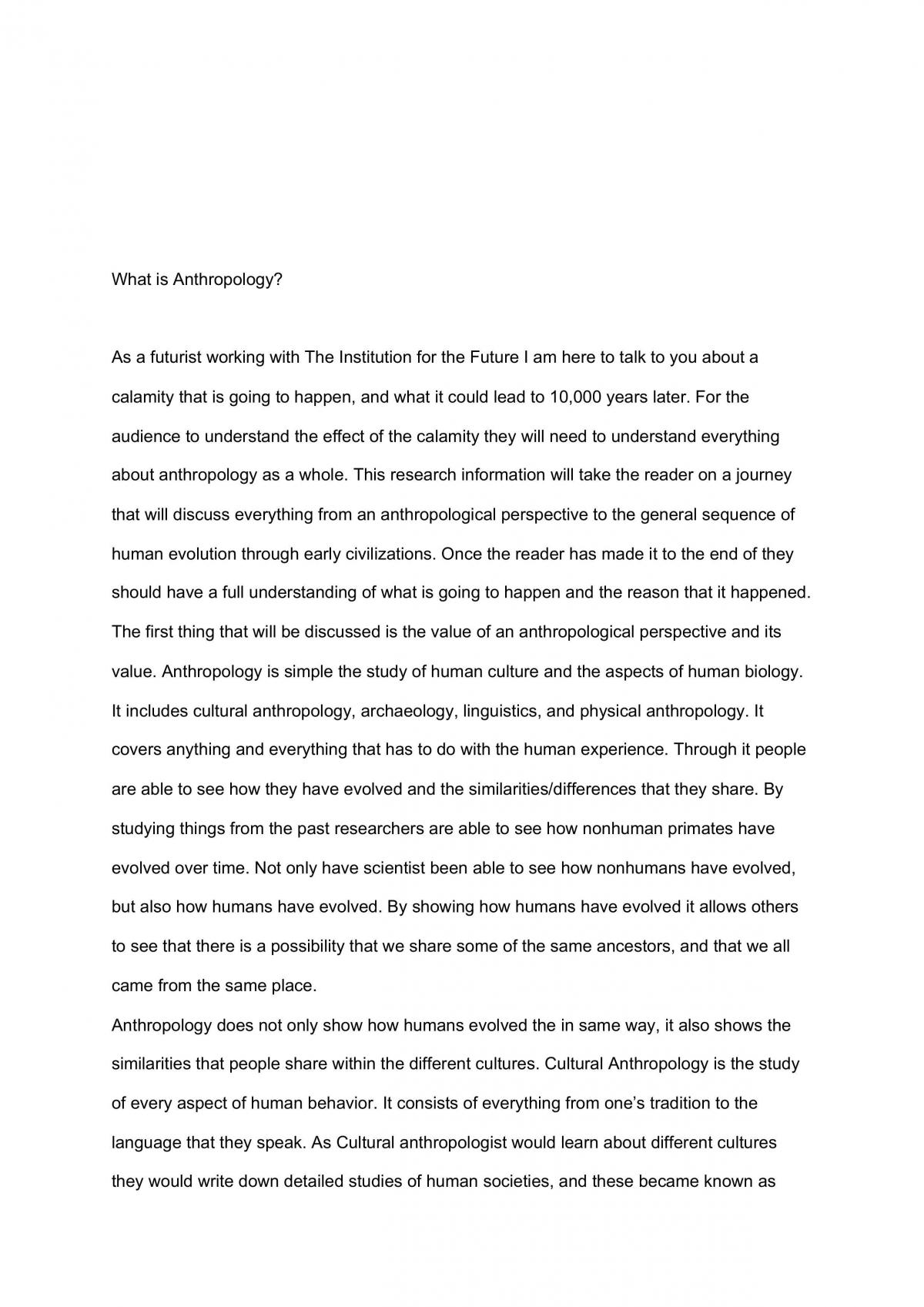 What is Anthropology - Page 1