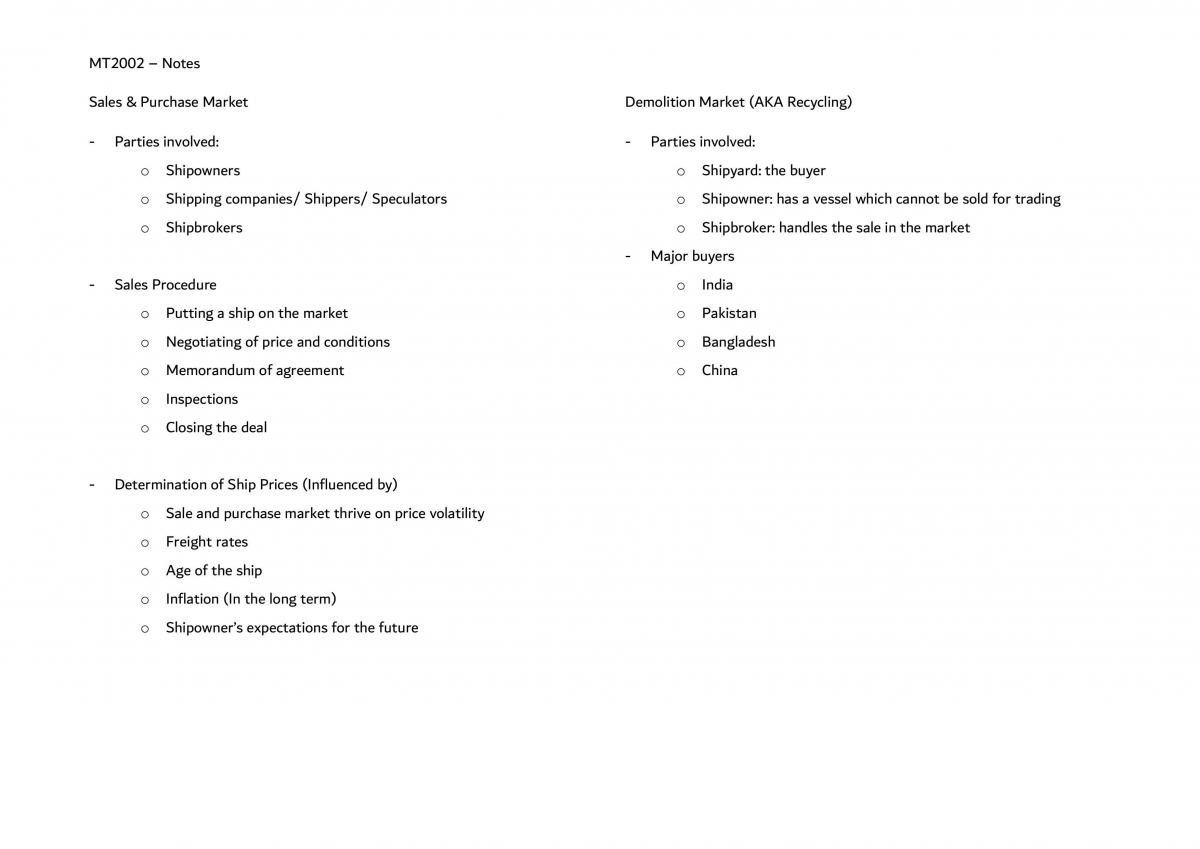 MT2002 Shipping Economics Notes - Page 5