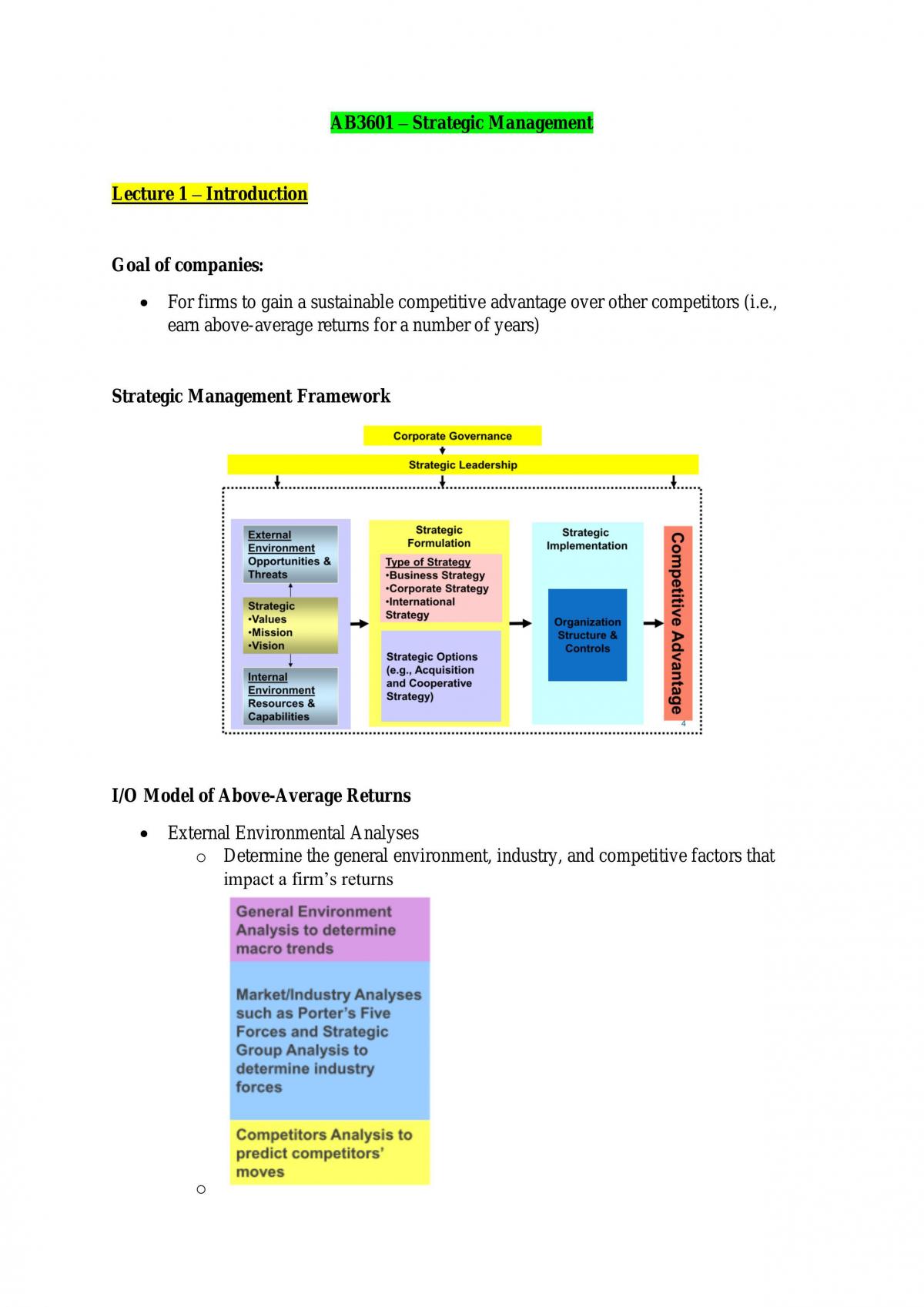 AB3601 - Strategic Management (Complete Guide) - Page 1