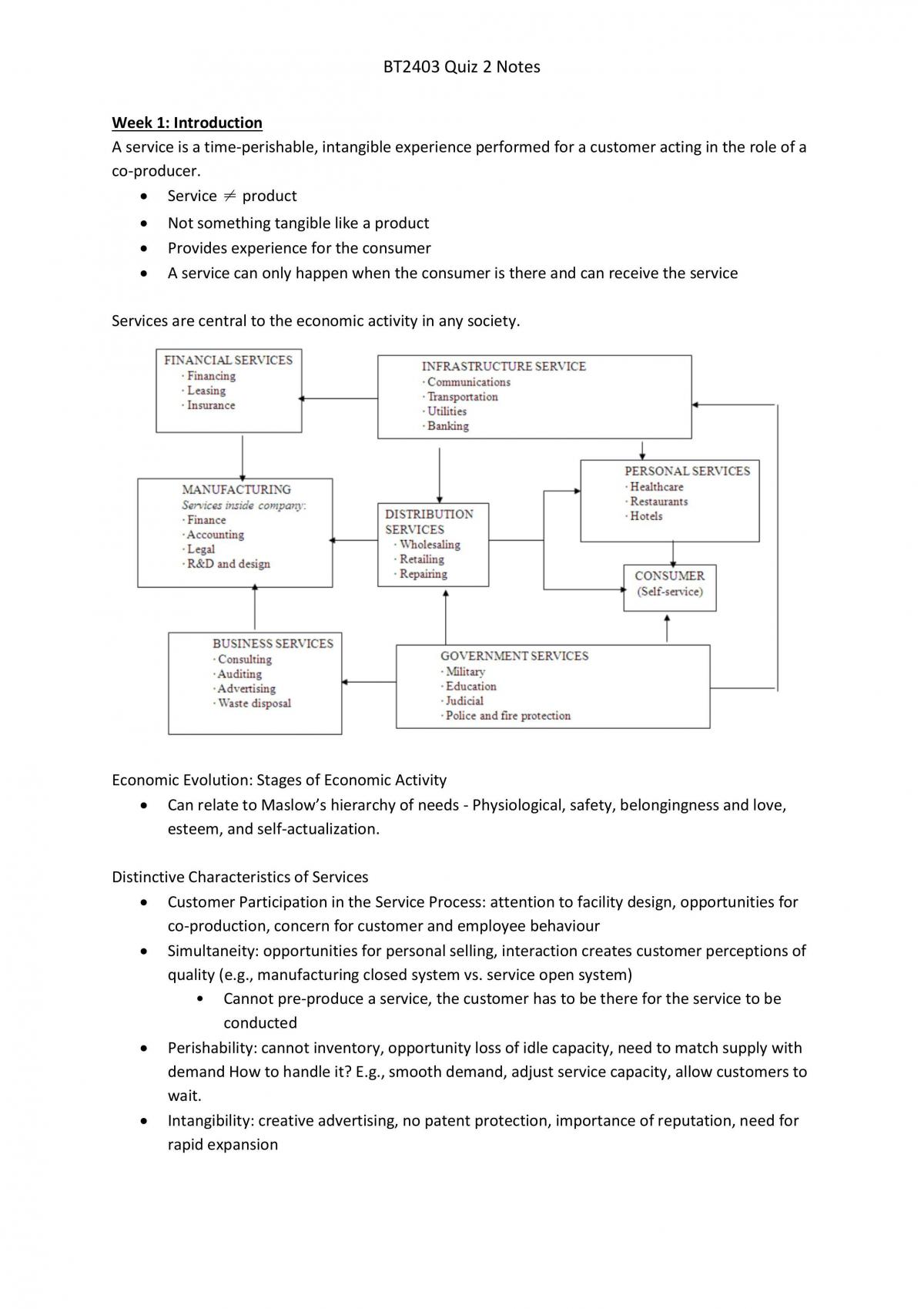Services Operations Management Notes - Page 1
