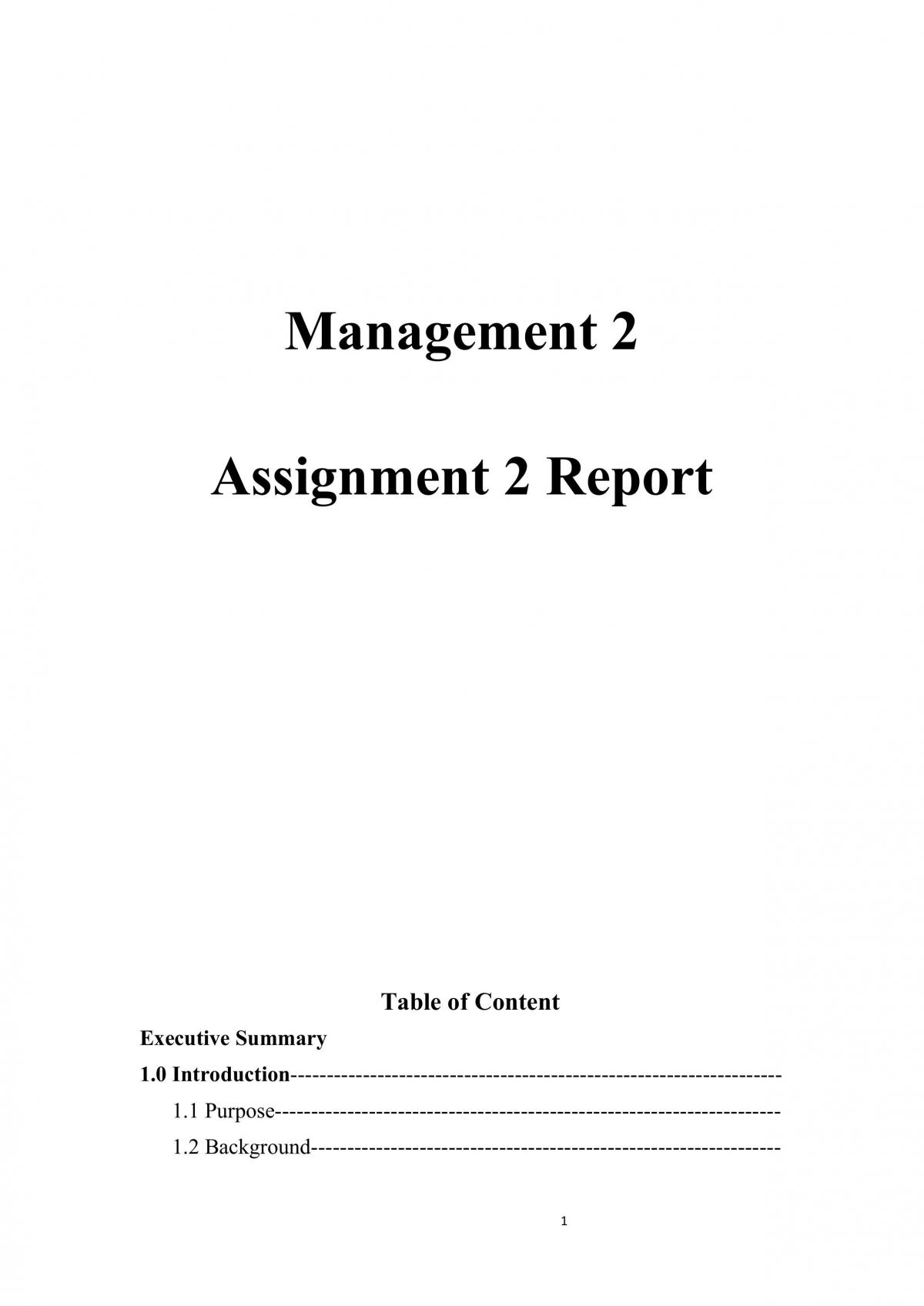 Management Assignment 2 - Page 1