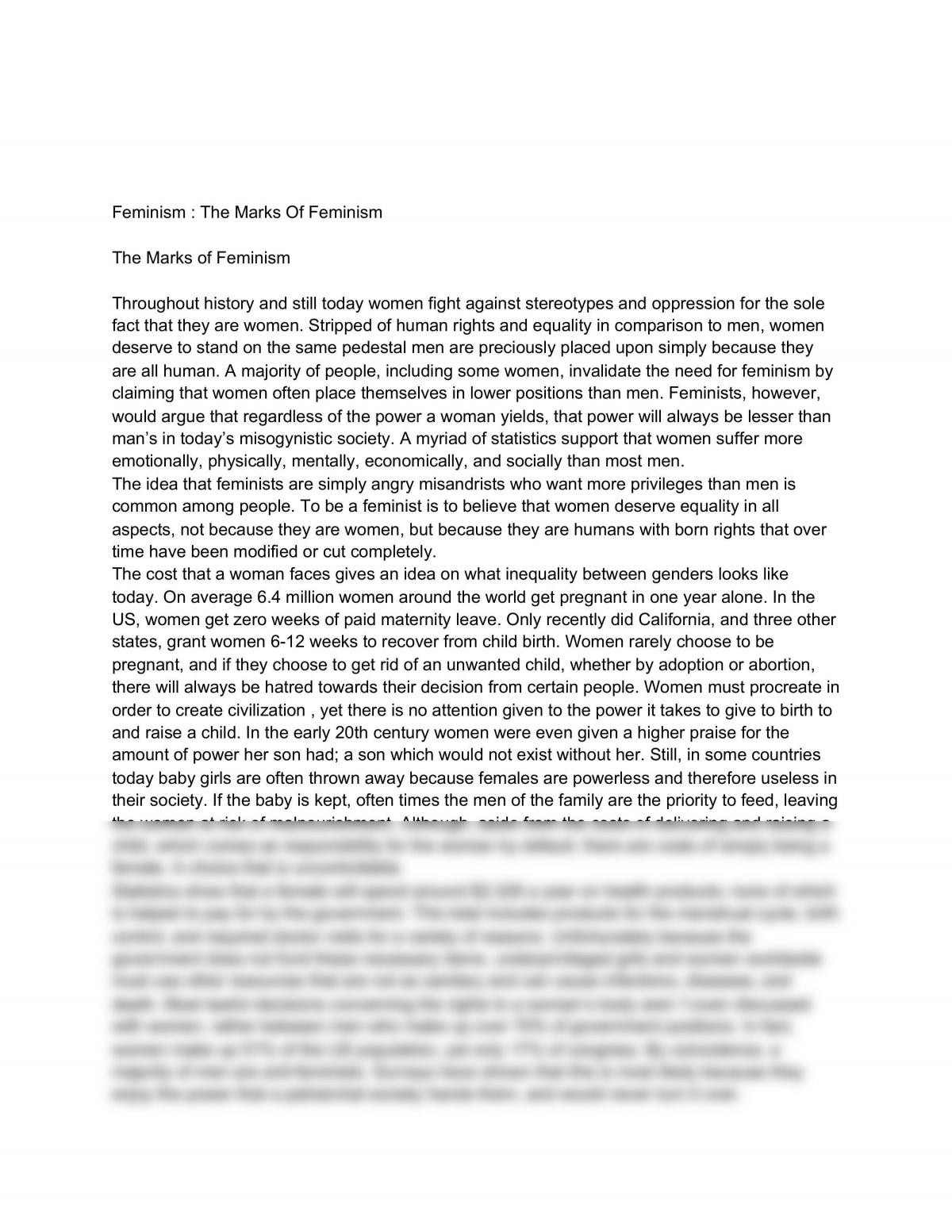 Feminism: The Marks of Feminism - Page 1
