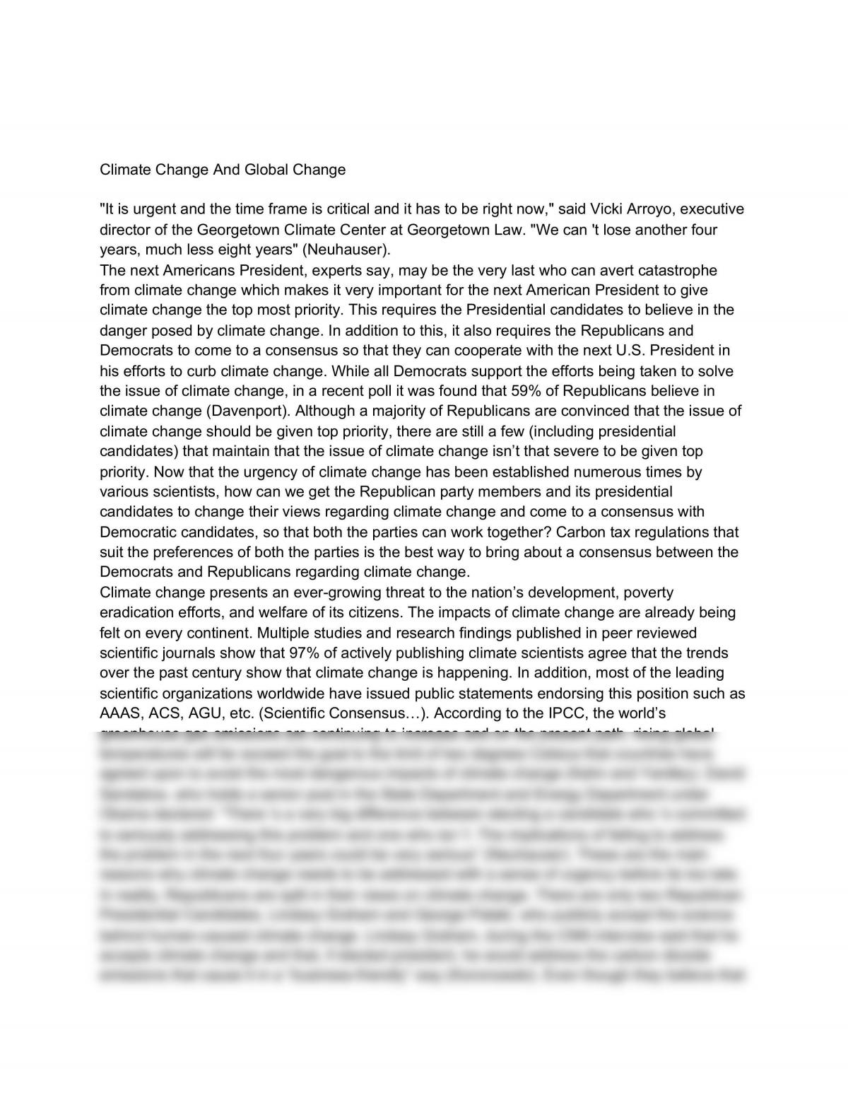 Climate Change And Global Change - Page 1