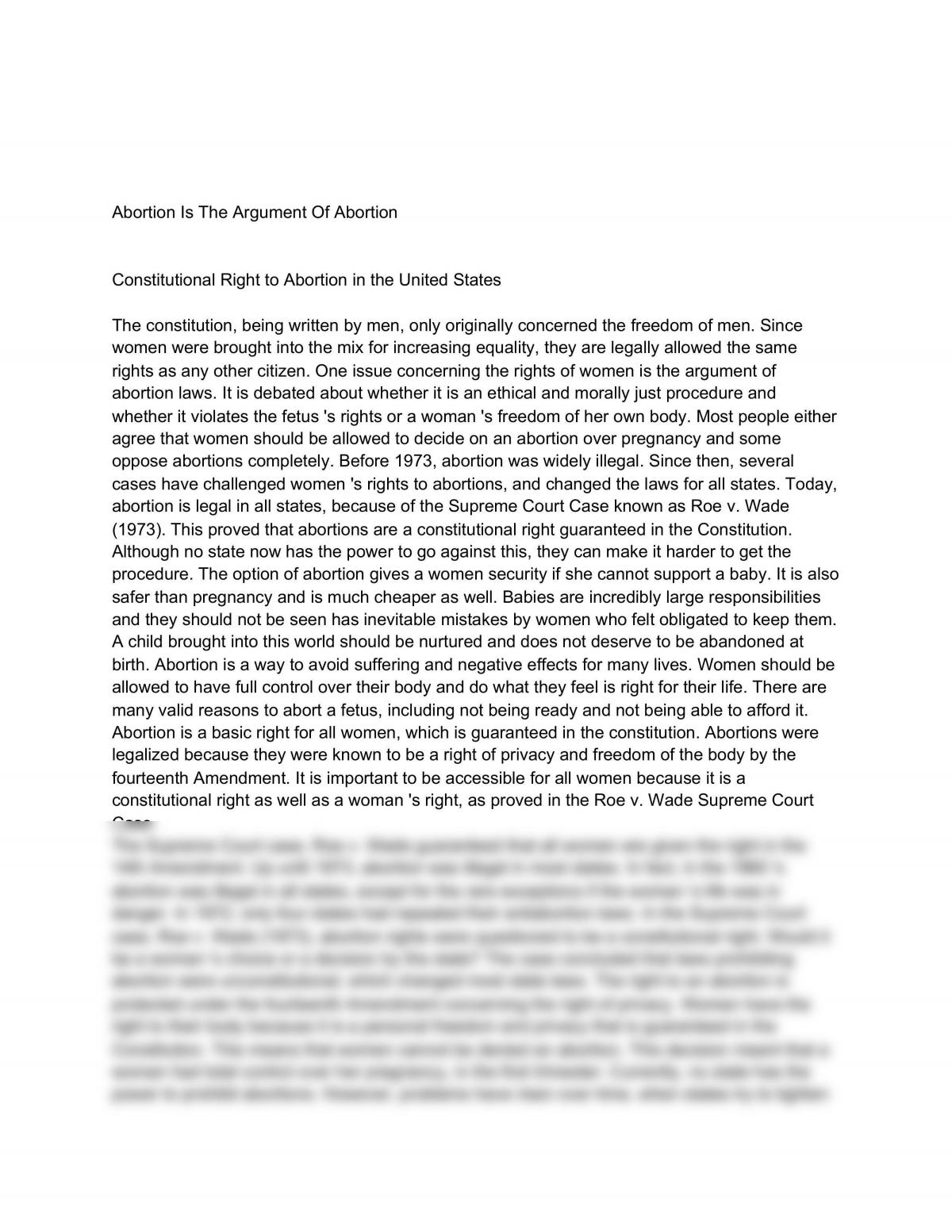 Abortion Is The Argument Of Abortion - Page 1