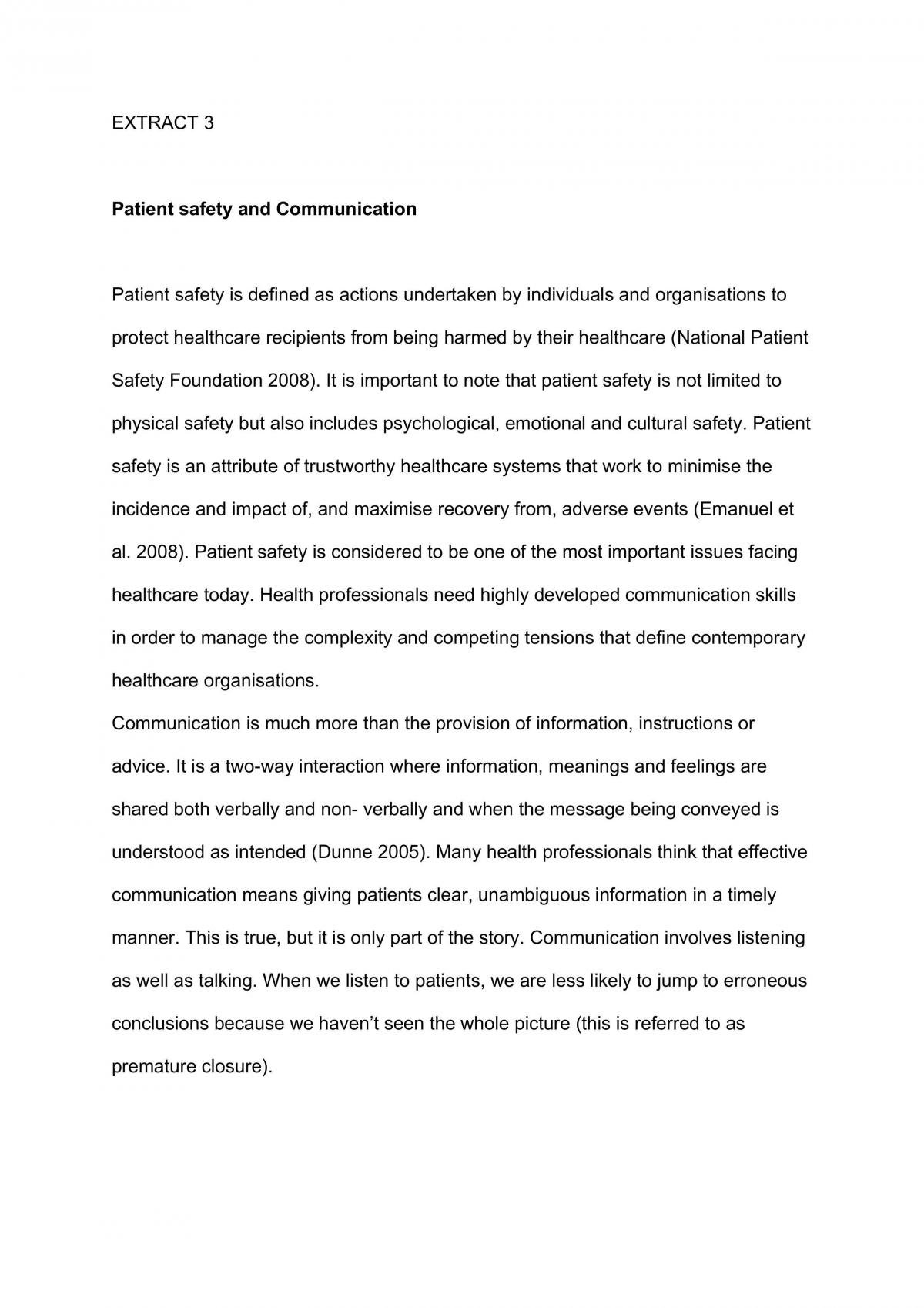 Patient safety and communication  - Page 1